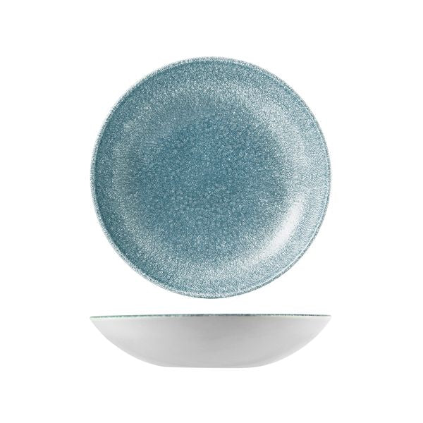 Churchill Raku Topaz Blue Round Coupe Bowl (248mm Ø 1136ml)