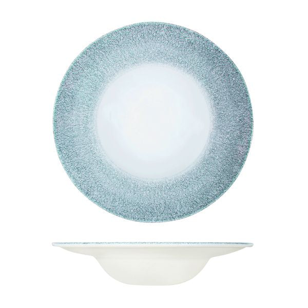 Churchill Raku Topaz Blue Round Bowl - Wide Rim (280mm Ø)