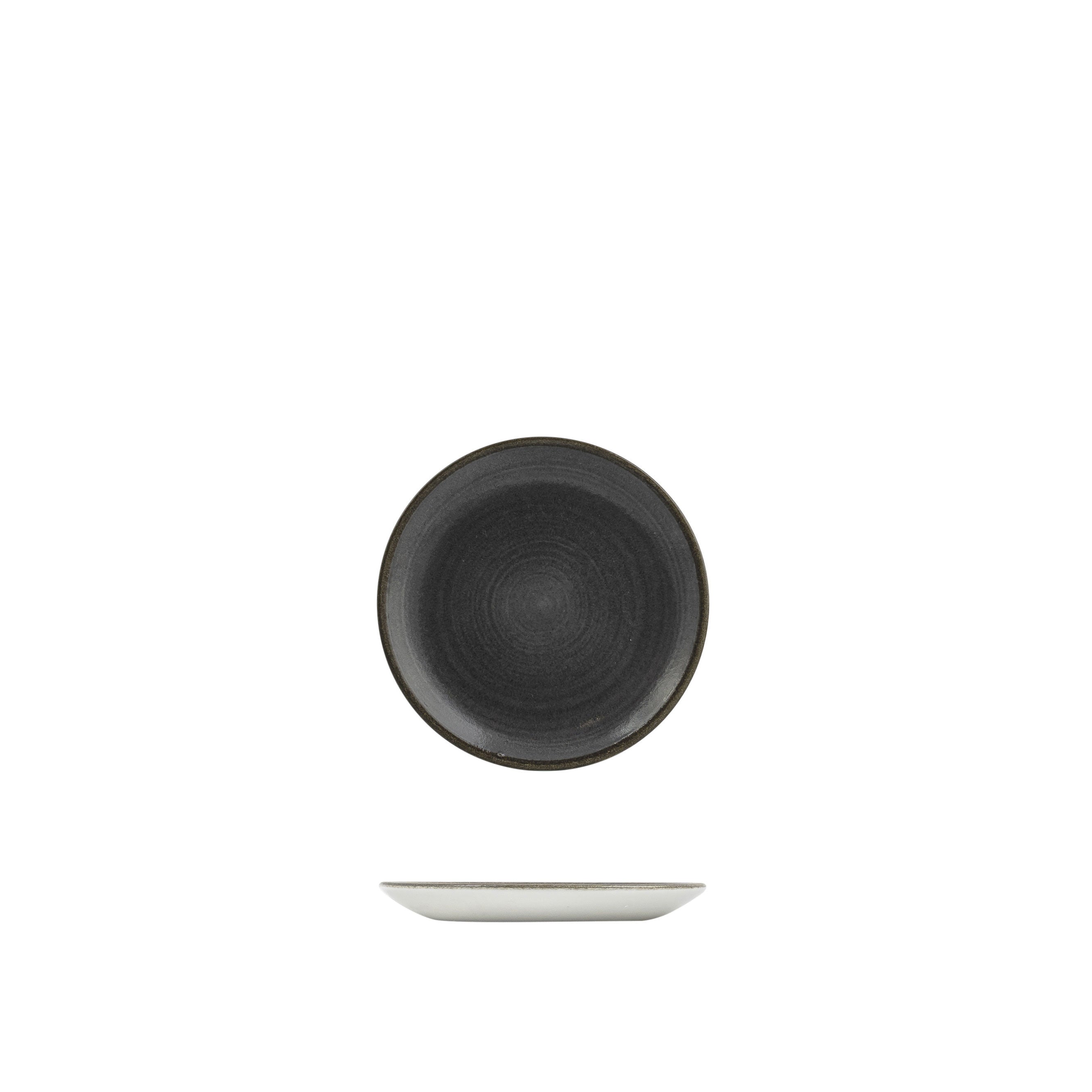 Churchill Stonecast Raw Black Round Coupe Plate (165mm)