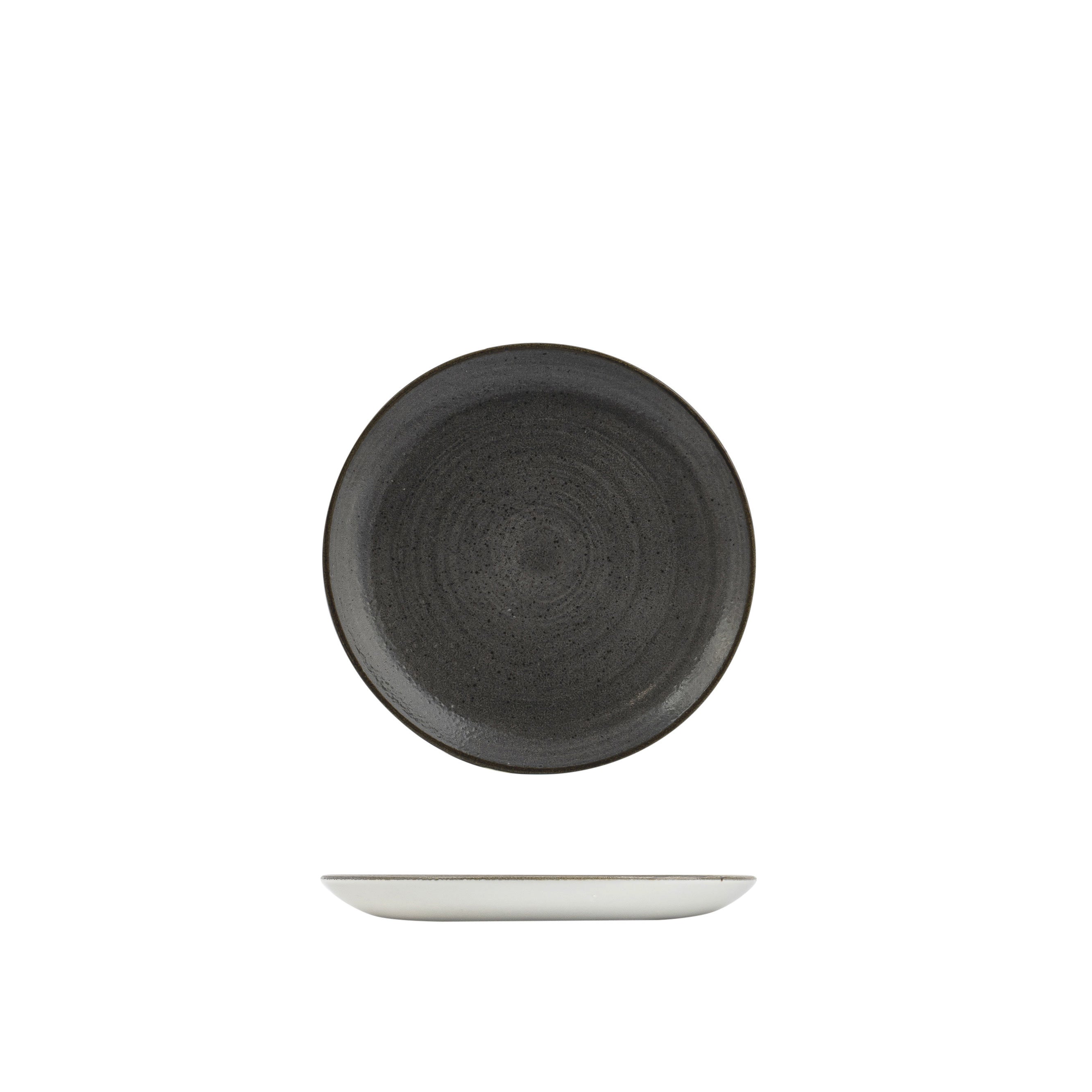 Churchill Stonecast Raw Black Round Coupe Plate (217mm)