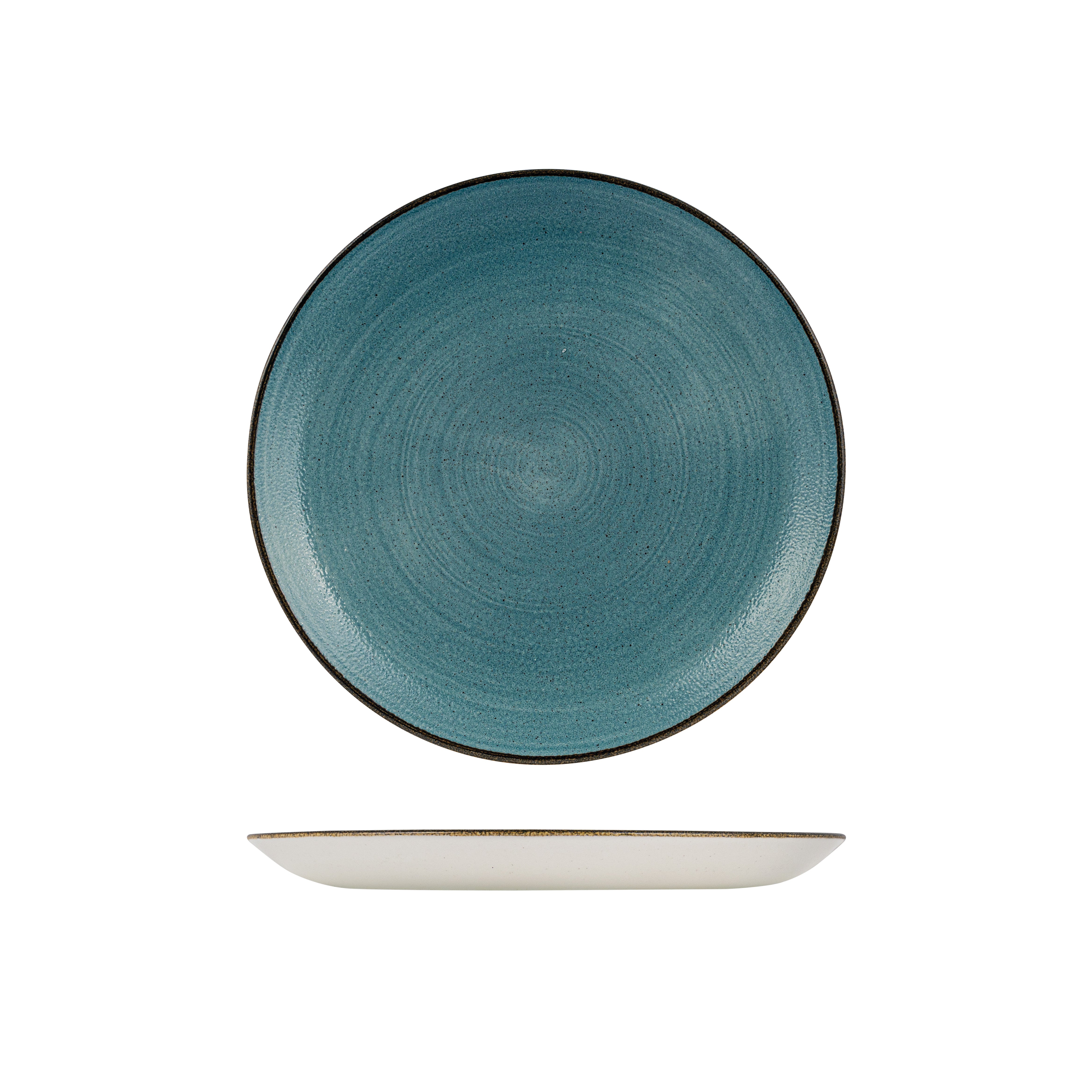 Churchill Stonecast Raw Teal Round Coupe Plate (217mm)