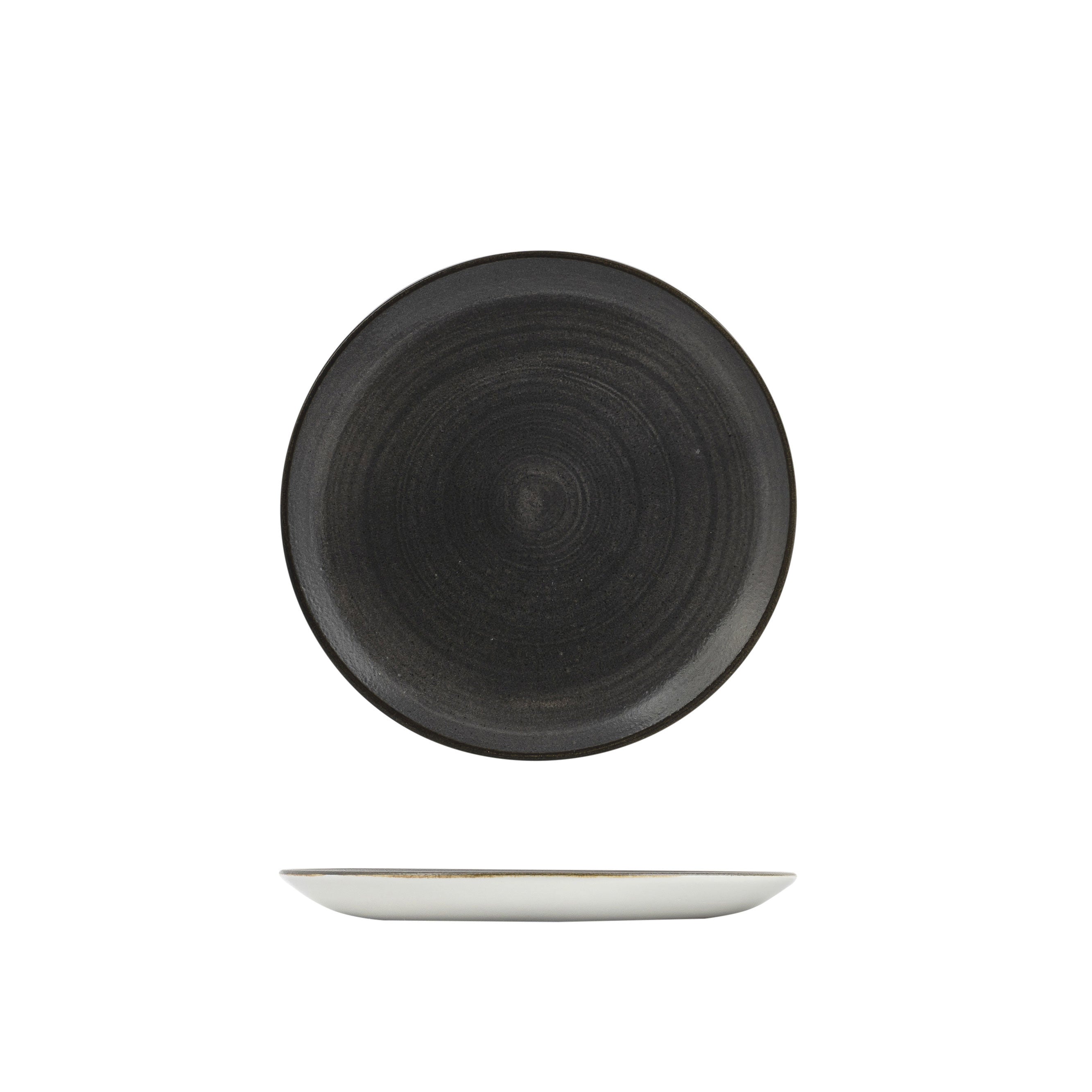 Churchill Stonecast Raw Black Round Coupe Plate (260mm)
