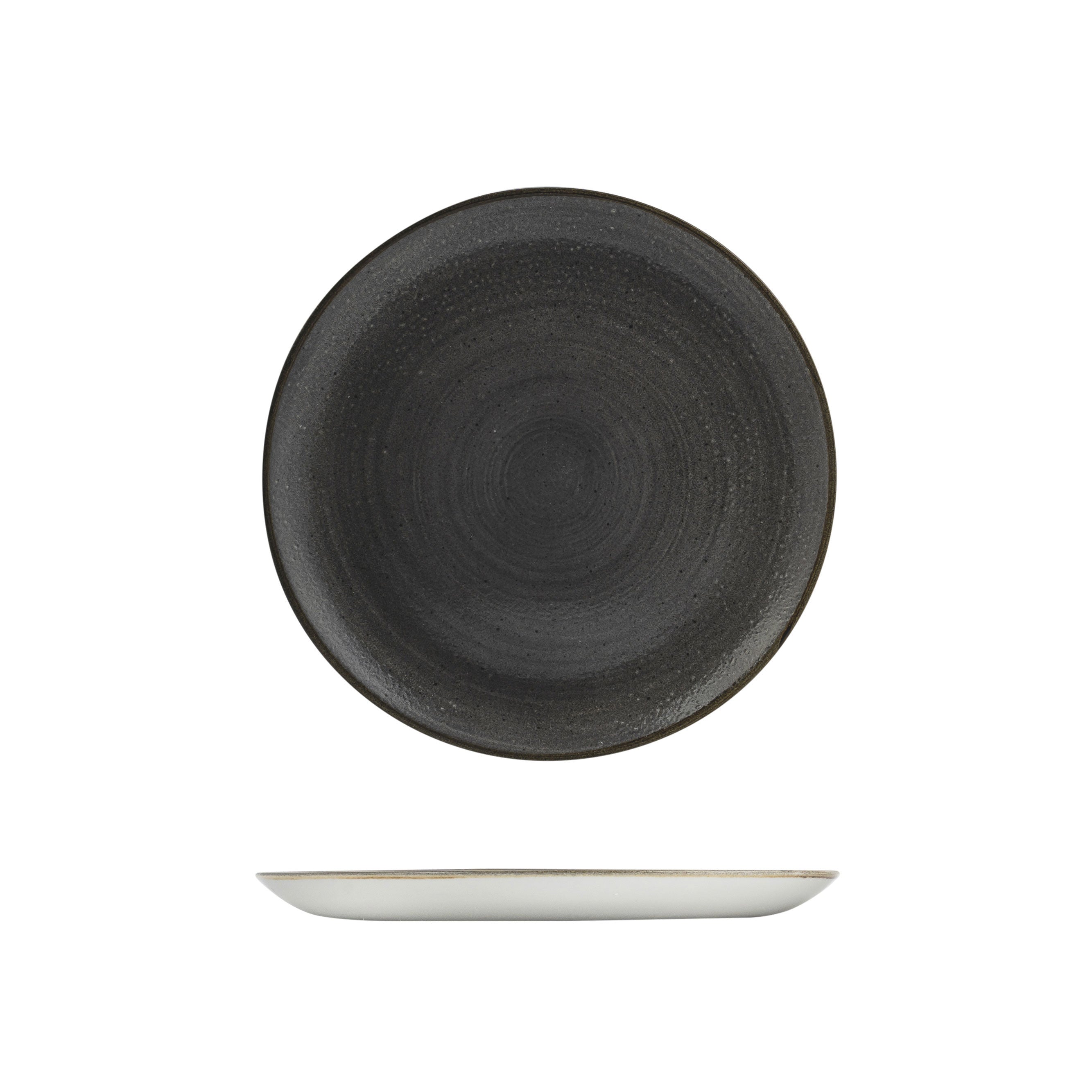 Churchill Stonecast Raw Black Round Coupe Plate (288mm)