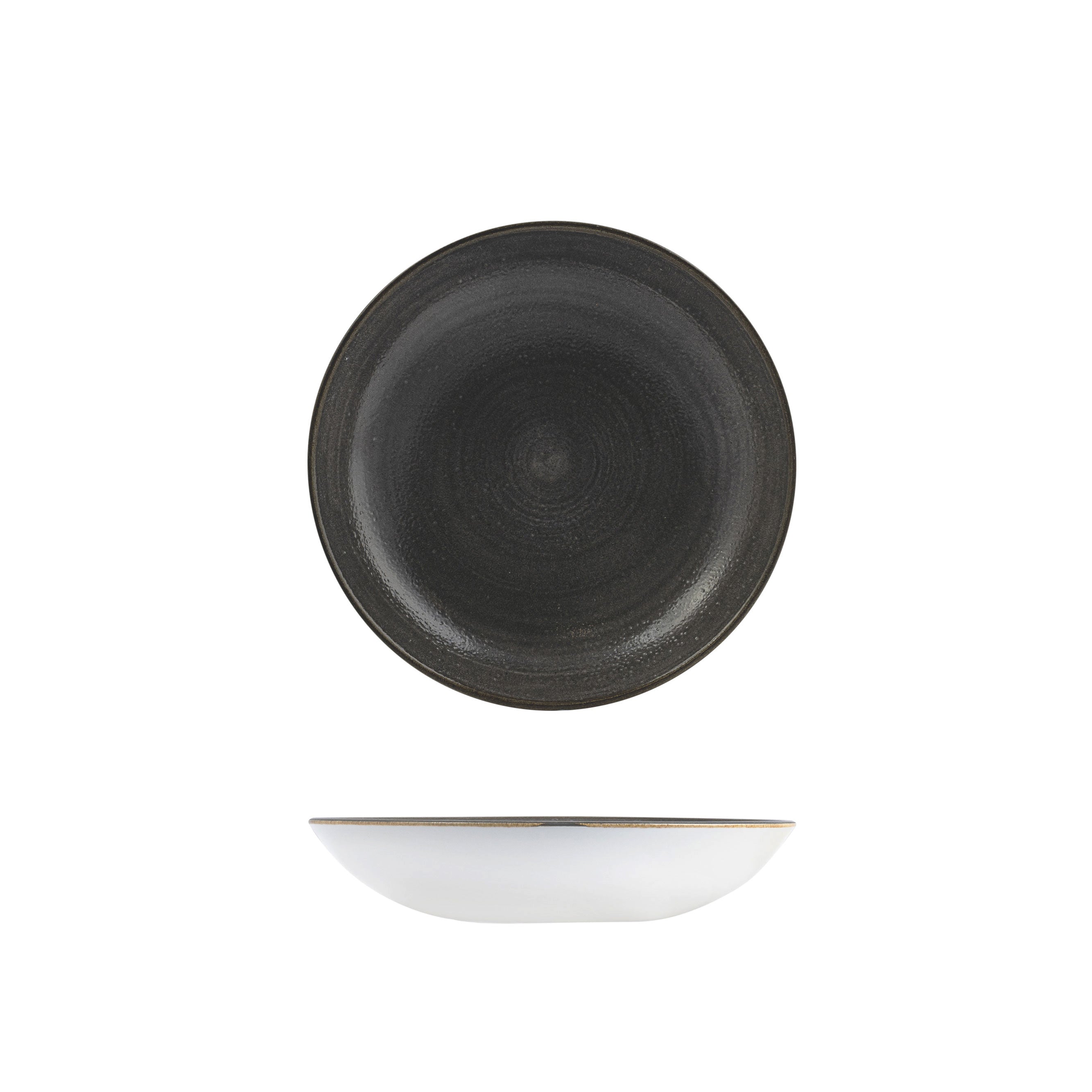 Churchill Stonecast Raw Black Round Coupe Bowl (248mm 1136ml)