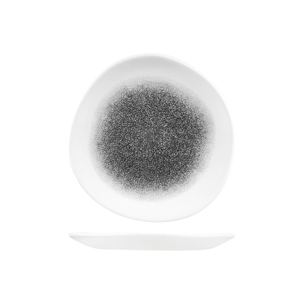Churchill Raku Quartz Black Round Organic Plate (210mm Ø)