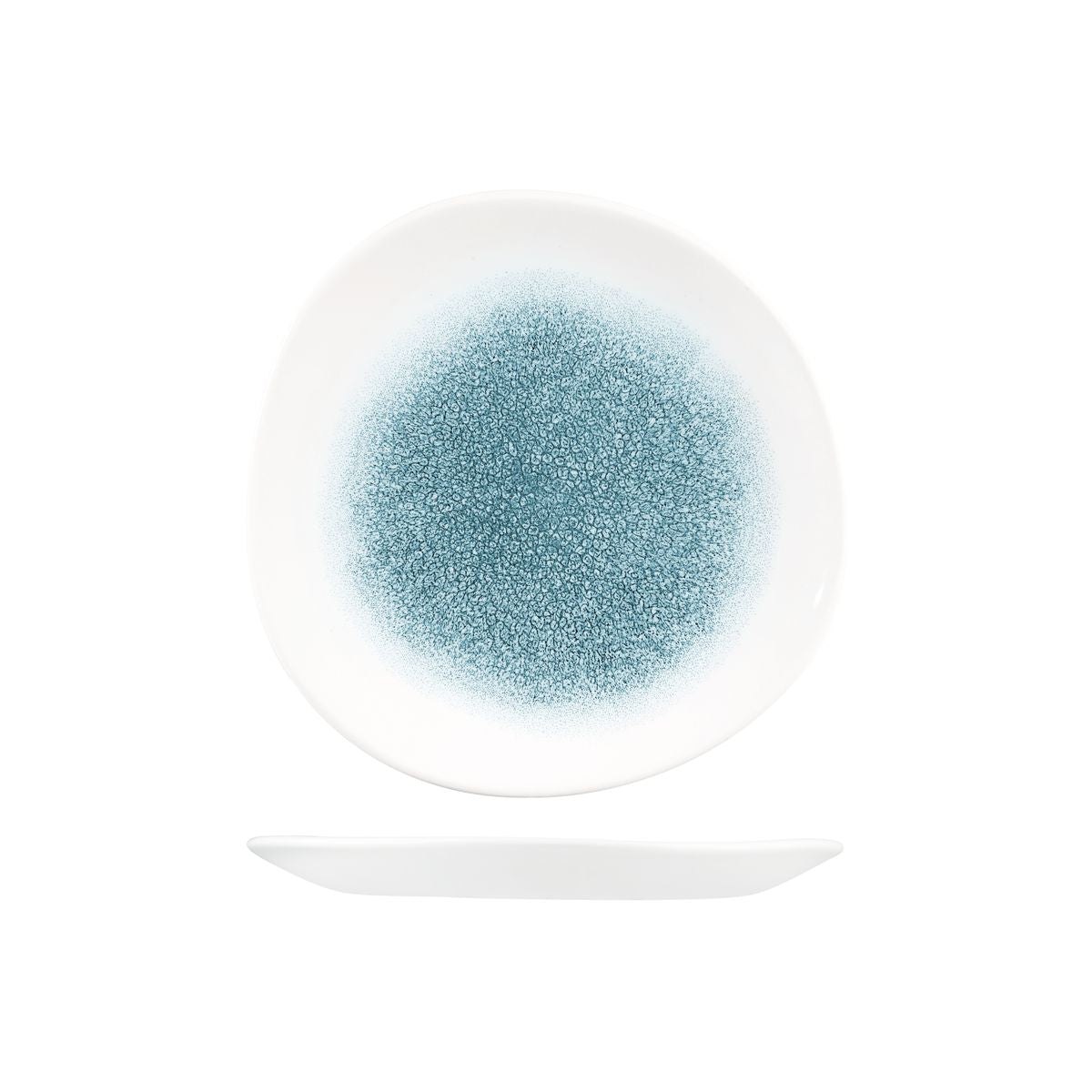 Churchill Raku Topaz Blue Round Organic Plate (210mm Ø)