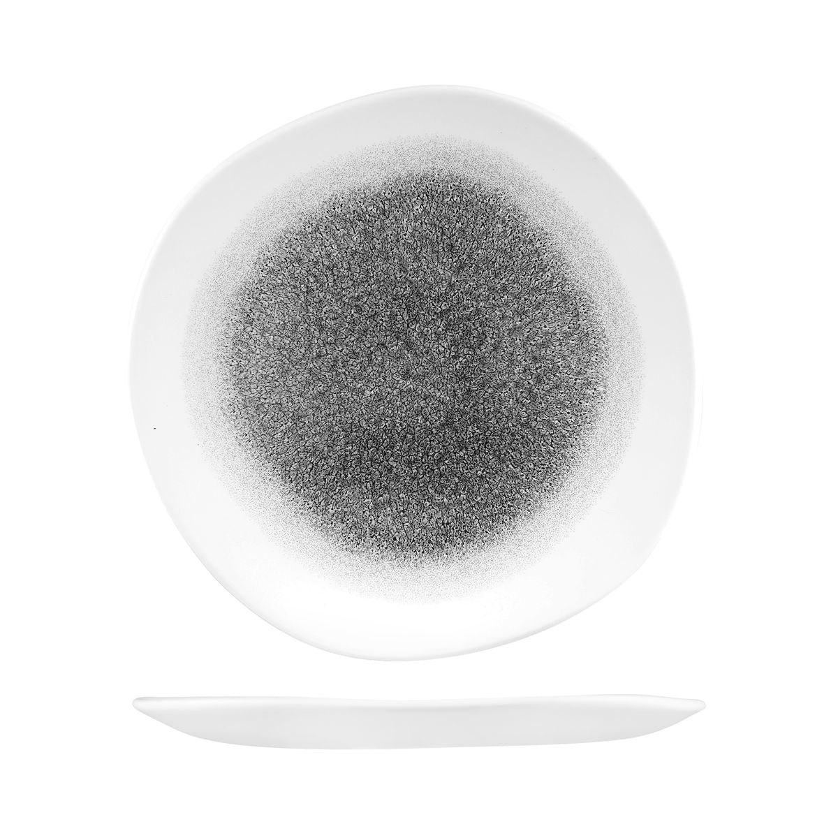 Churchill Raku Quartz Black Round Organic Plate (264mm Ø)