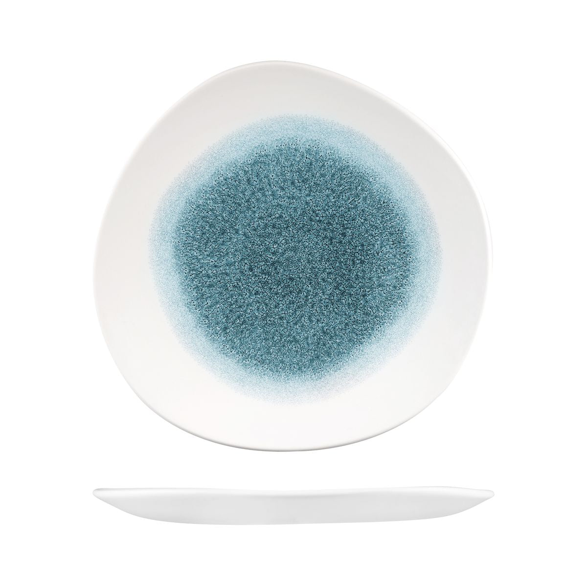 Churchill Raku Topaz Blue Round Organic Plate (264mm Ø)