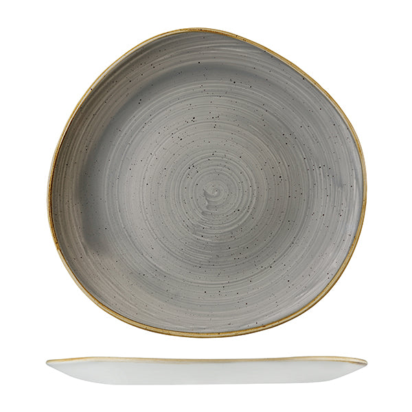 Churchill Stonecast Peppercorn Grey Organic Round Plate (286mm Ø)