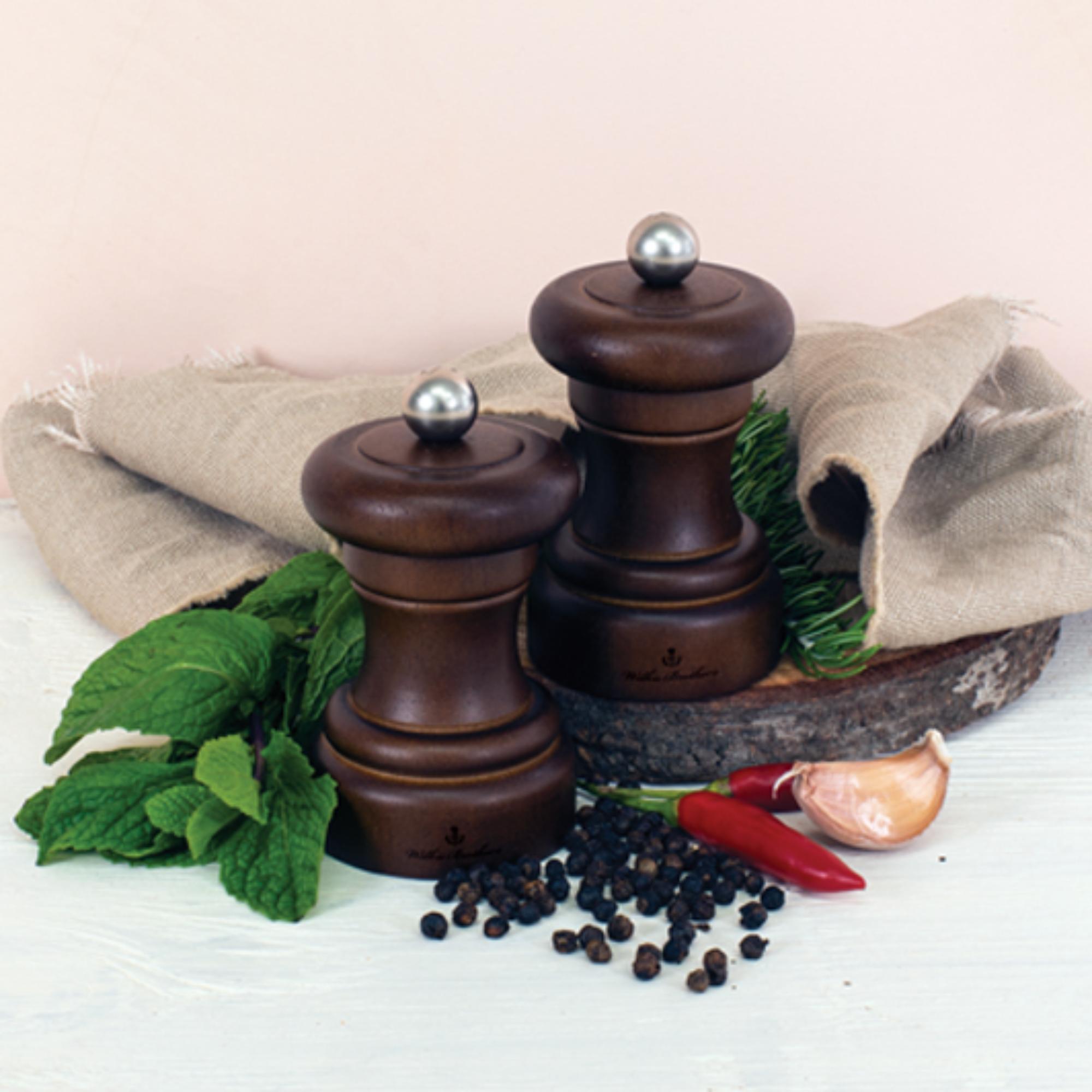 Wilkie Brothers Salt & Pepper Mill Set Rubberwood - 10cm