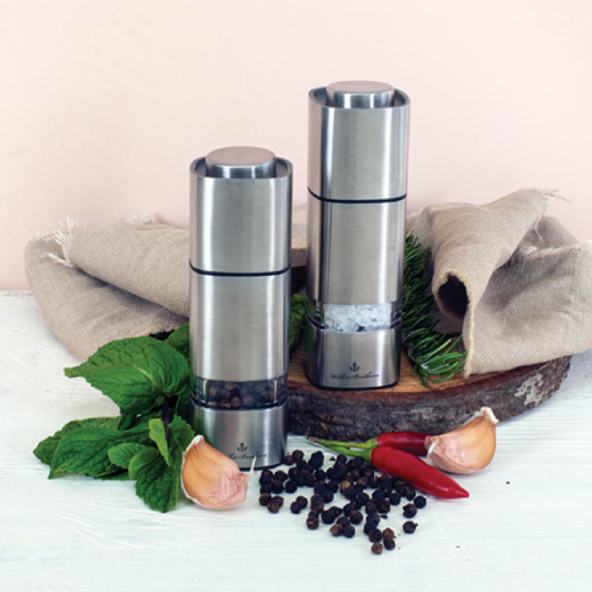 Wilkie Brothers Salt & Pepper Mill Set Stainless Steel - 13cm