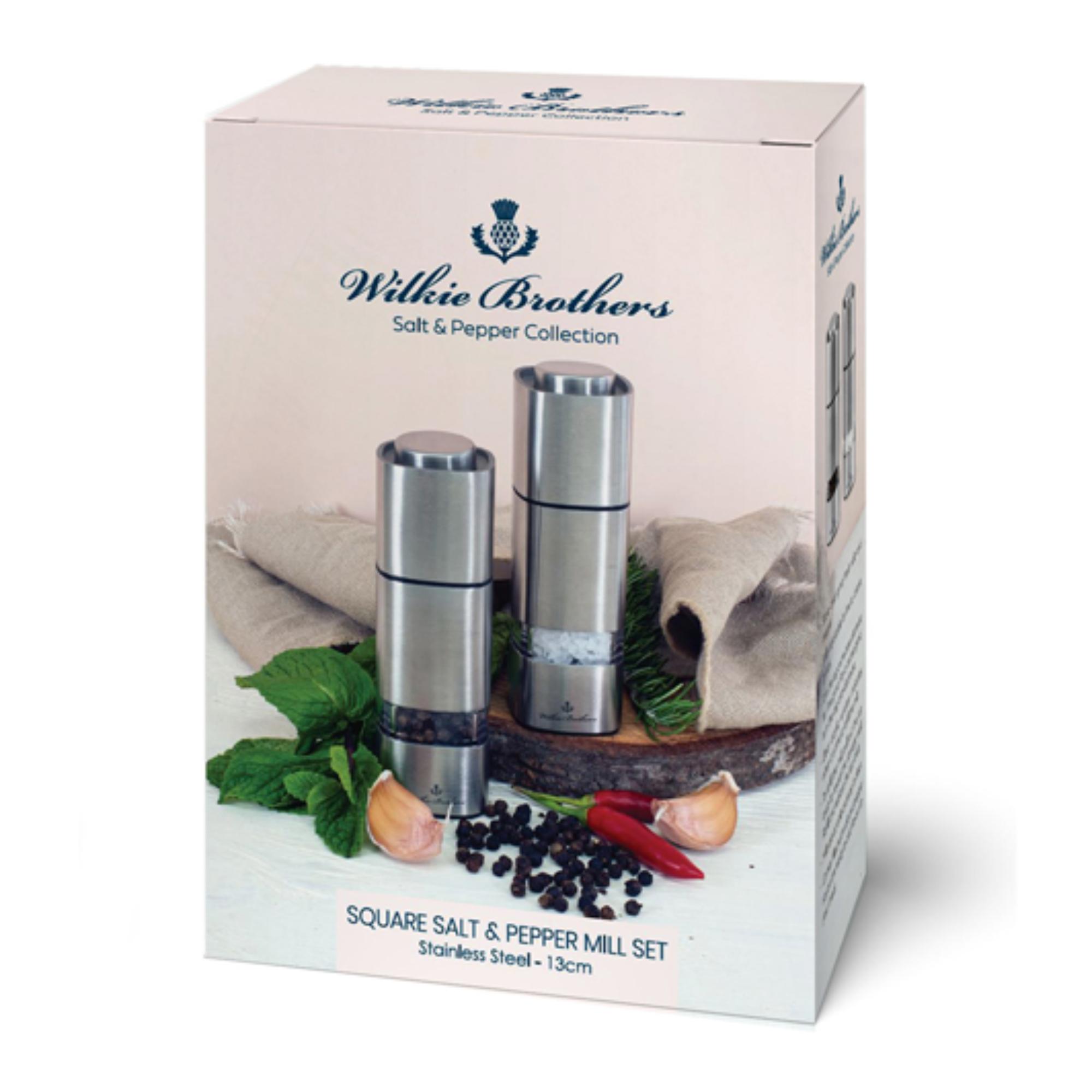 Wilkie Brothers Salt & Pepper Mill Set Stainless Steel - 13cm