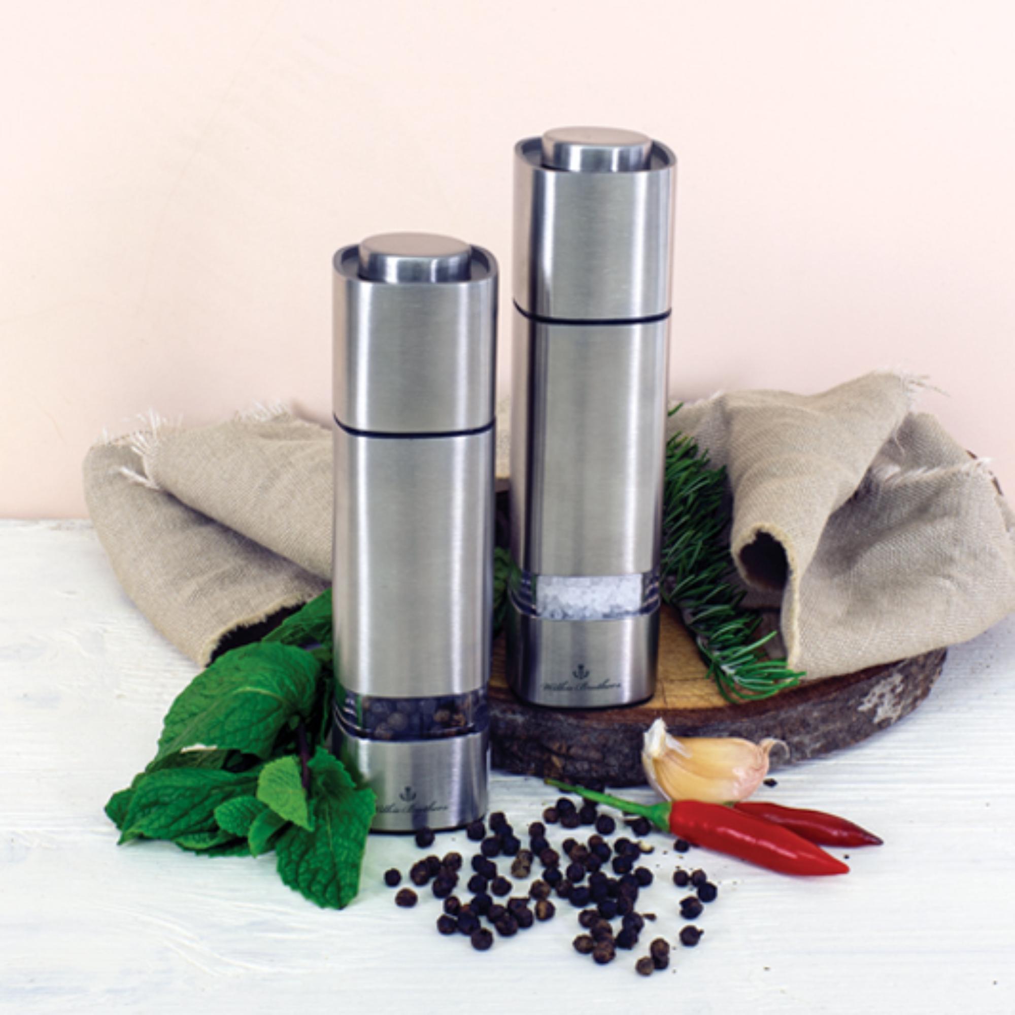 Wilkie Brothers Salt & Pepper Mill Set Stainless Steel - 15.5cm