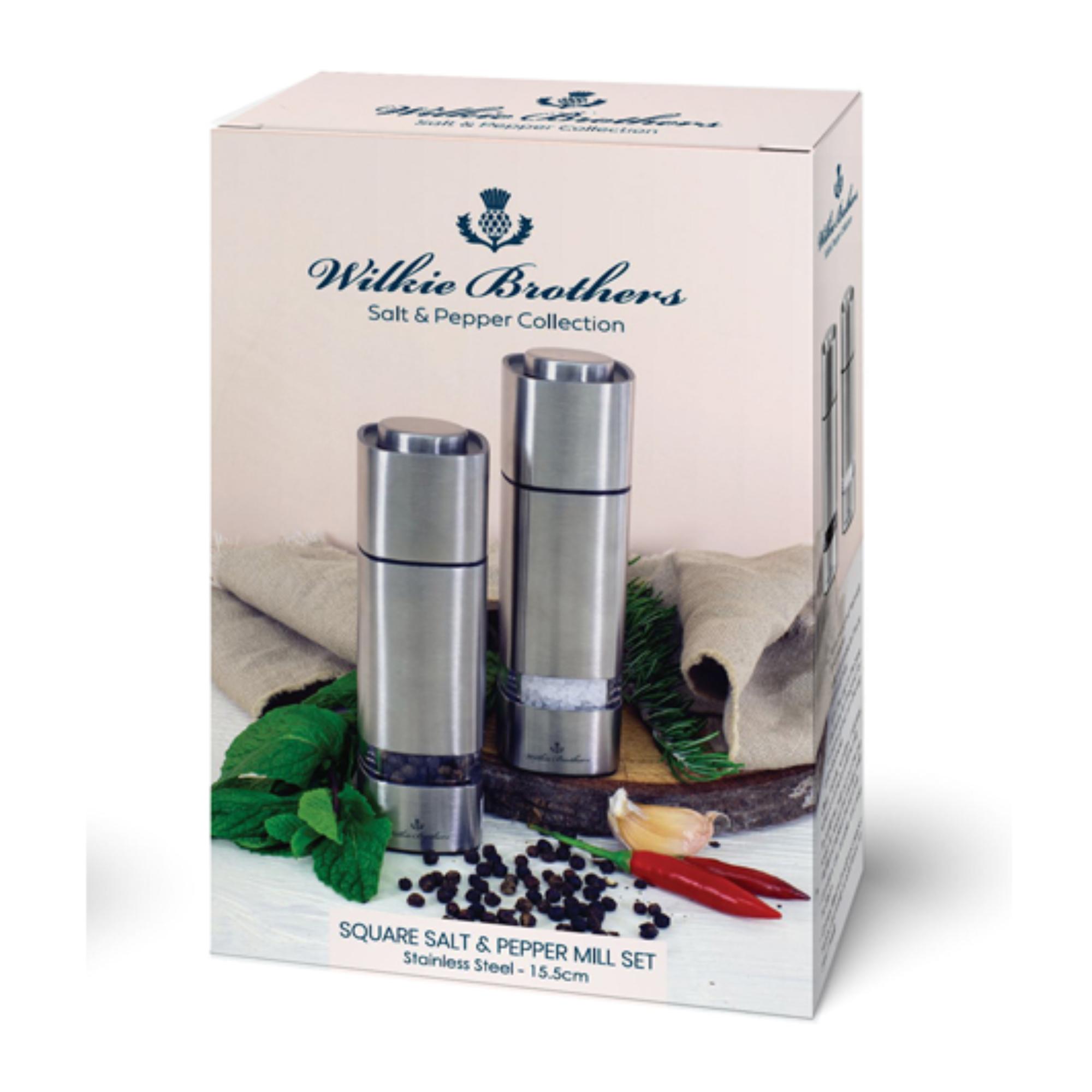 Wilkie Brothers Salt & Pepper Mill Set Stainless Steel - 15.5cm