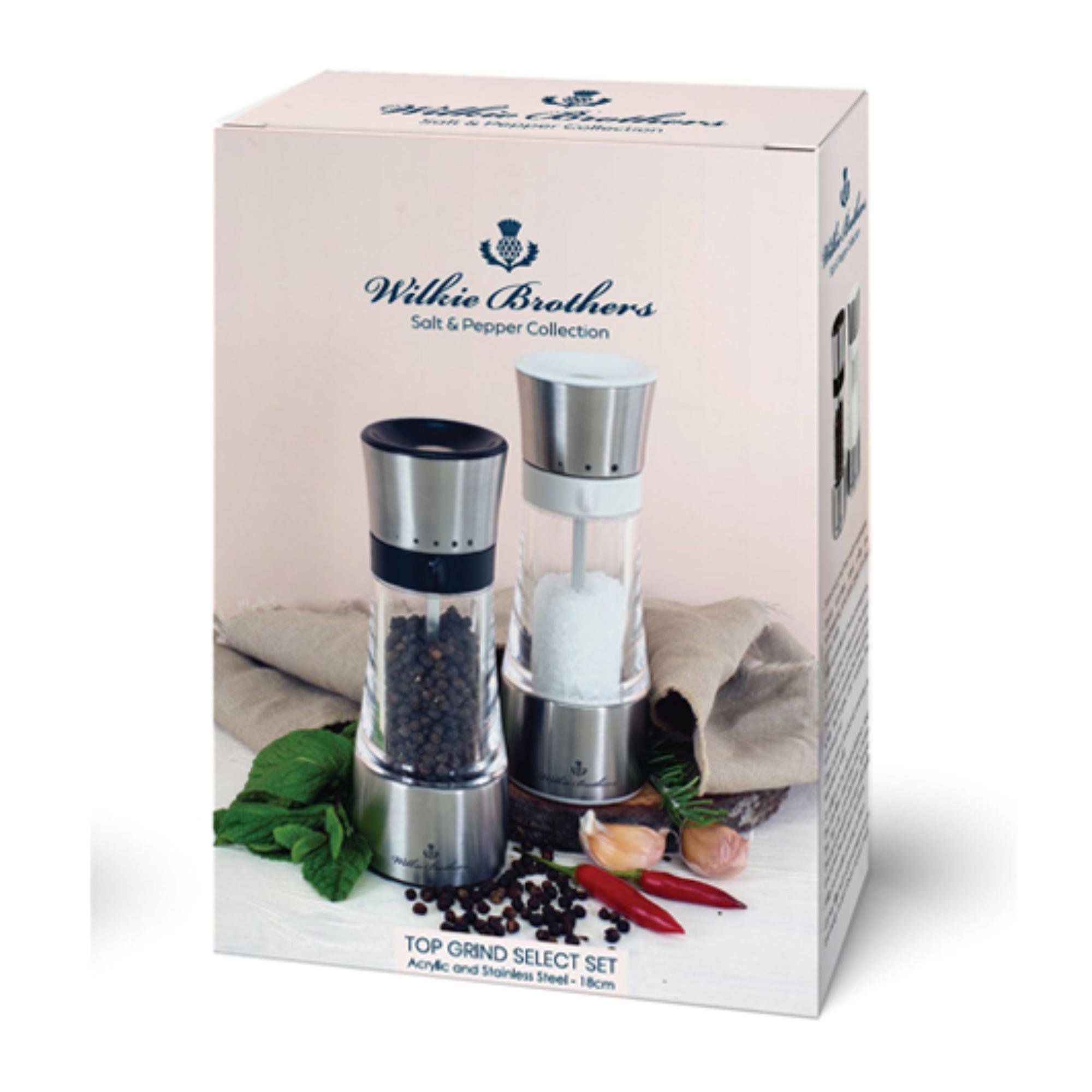 Wilkie Brothers Salt & Pepper Mill Set Stainless Steel - 18cm