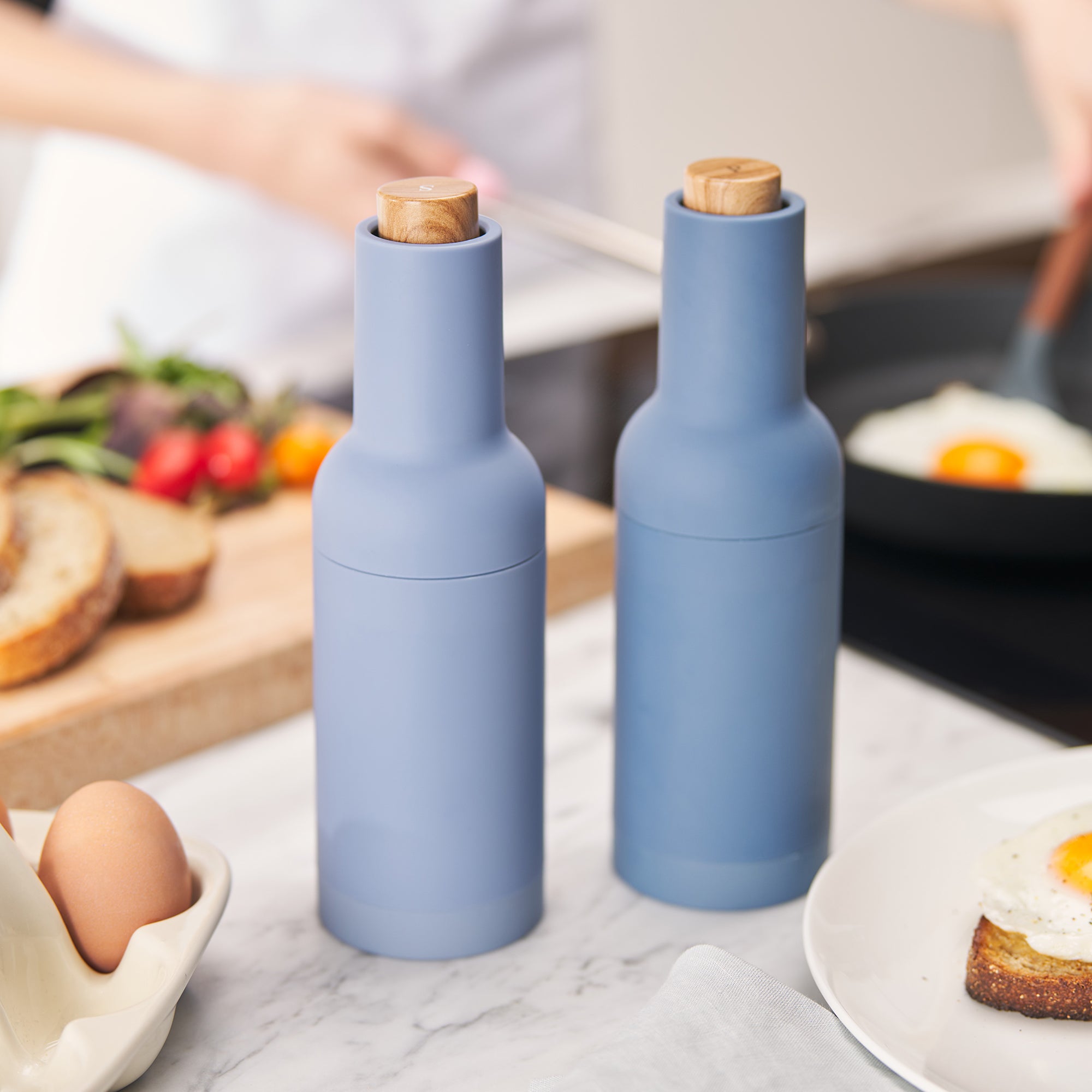 Wilkie Brothers Electric Gravity Salt and Pepper Mill Set Slate Blue