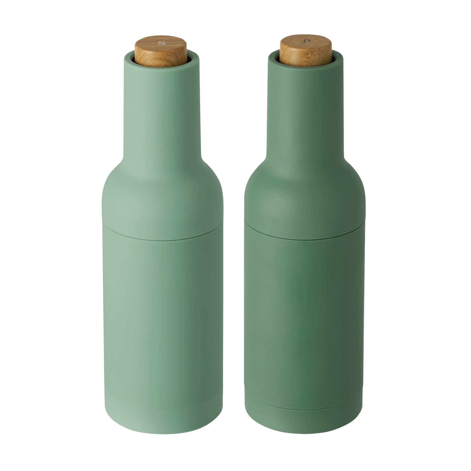 Wilkie Brothers Electric Gravity Salt and Pepper Mill Set Eucalyptus Green