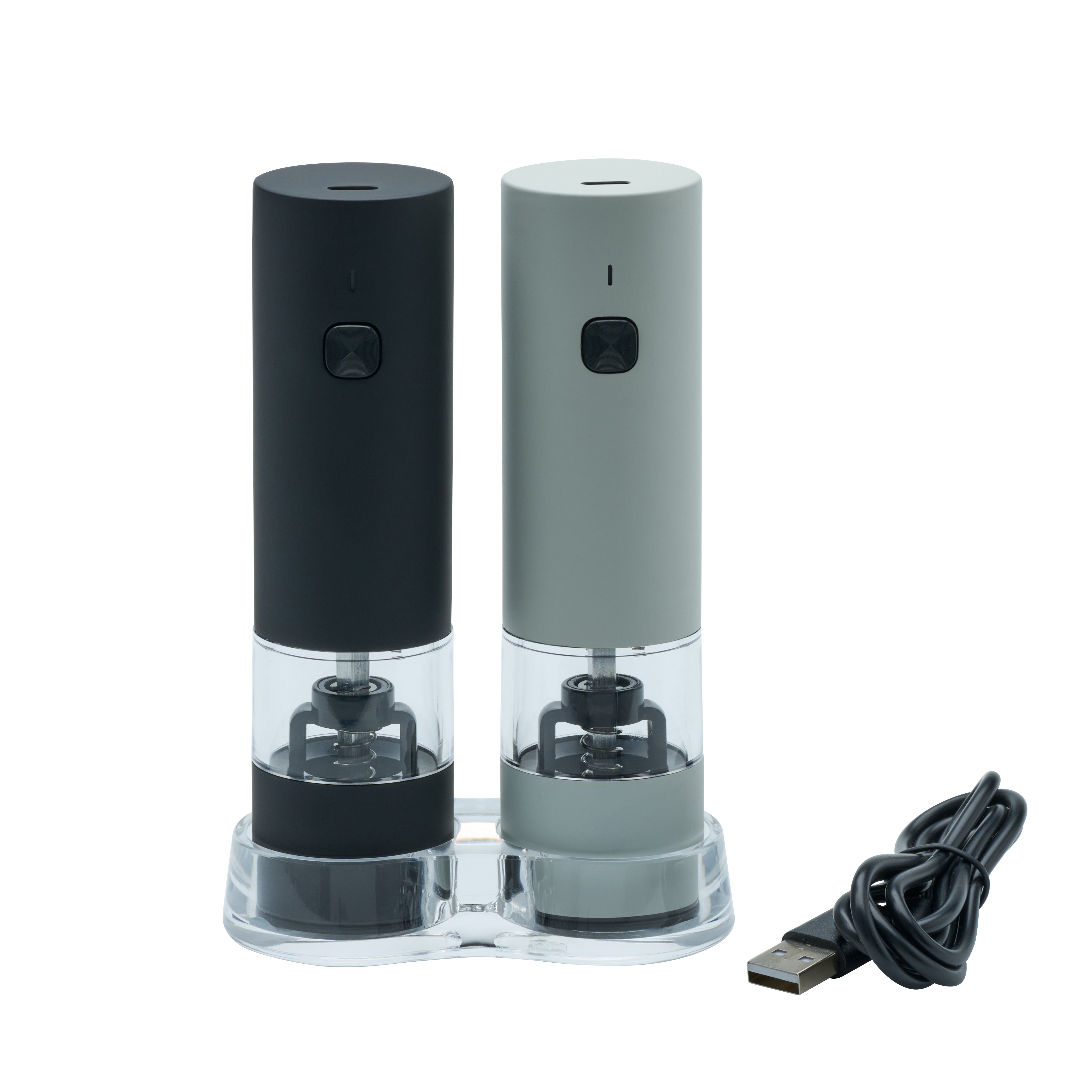 Wilkie Brothers Electric Rechargeable Salt & Pepper Mill Set - B+W 13.9cm