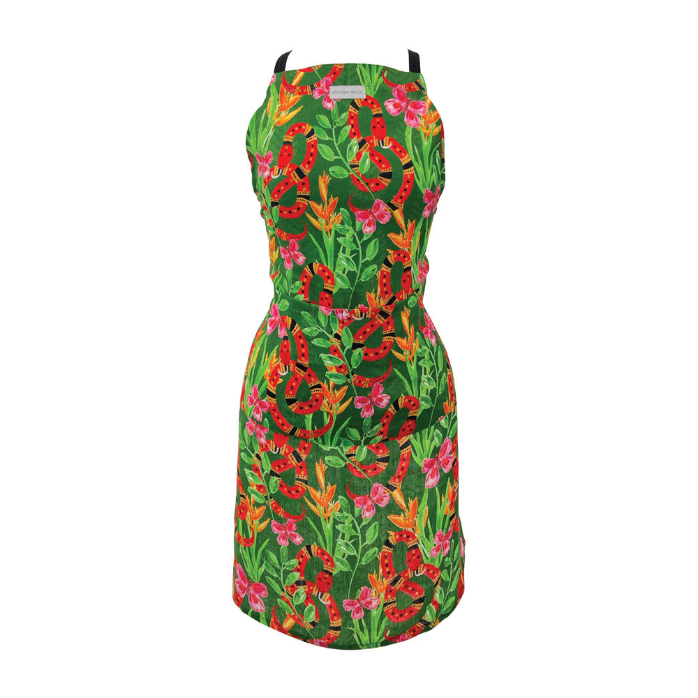 Annabel Trends Linen Apron Jungle Snake