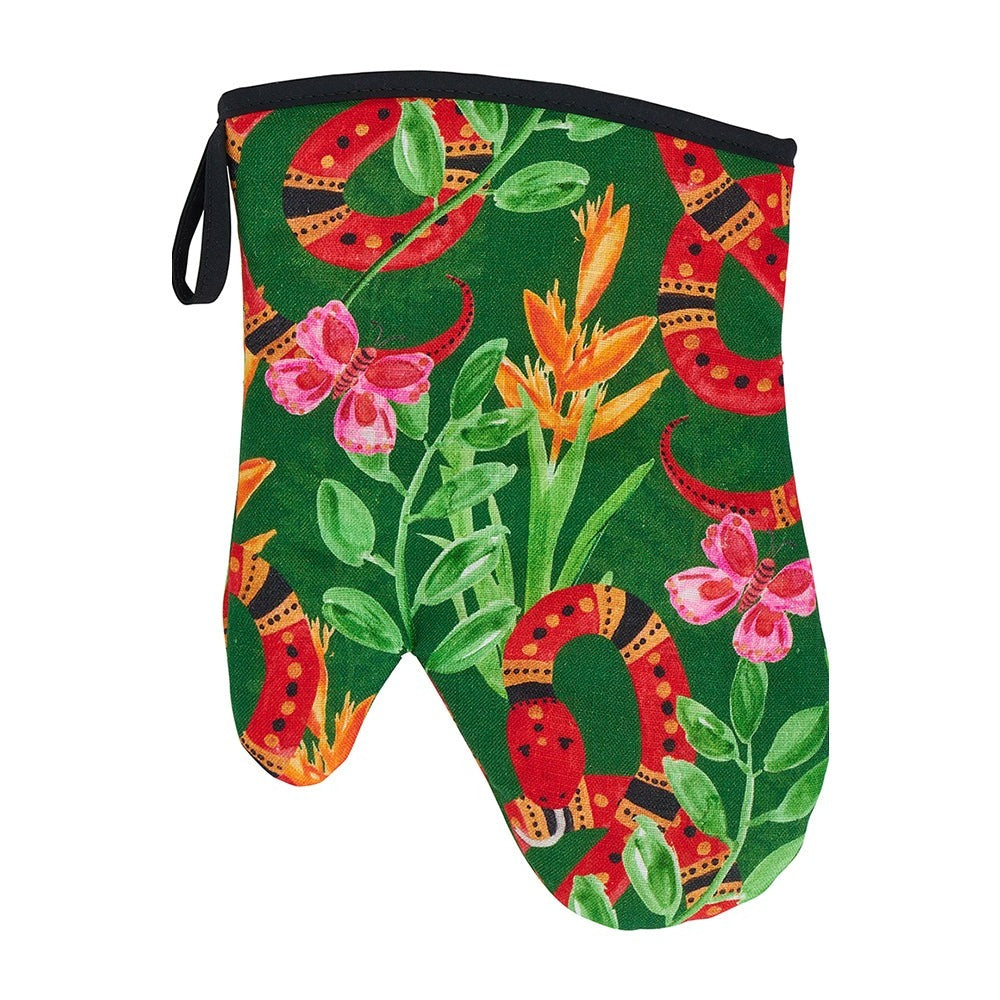 Annabel Trends Linen Oven Mitt Single Jungle Snake
