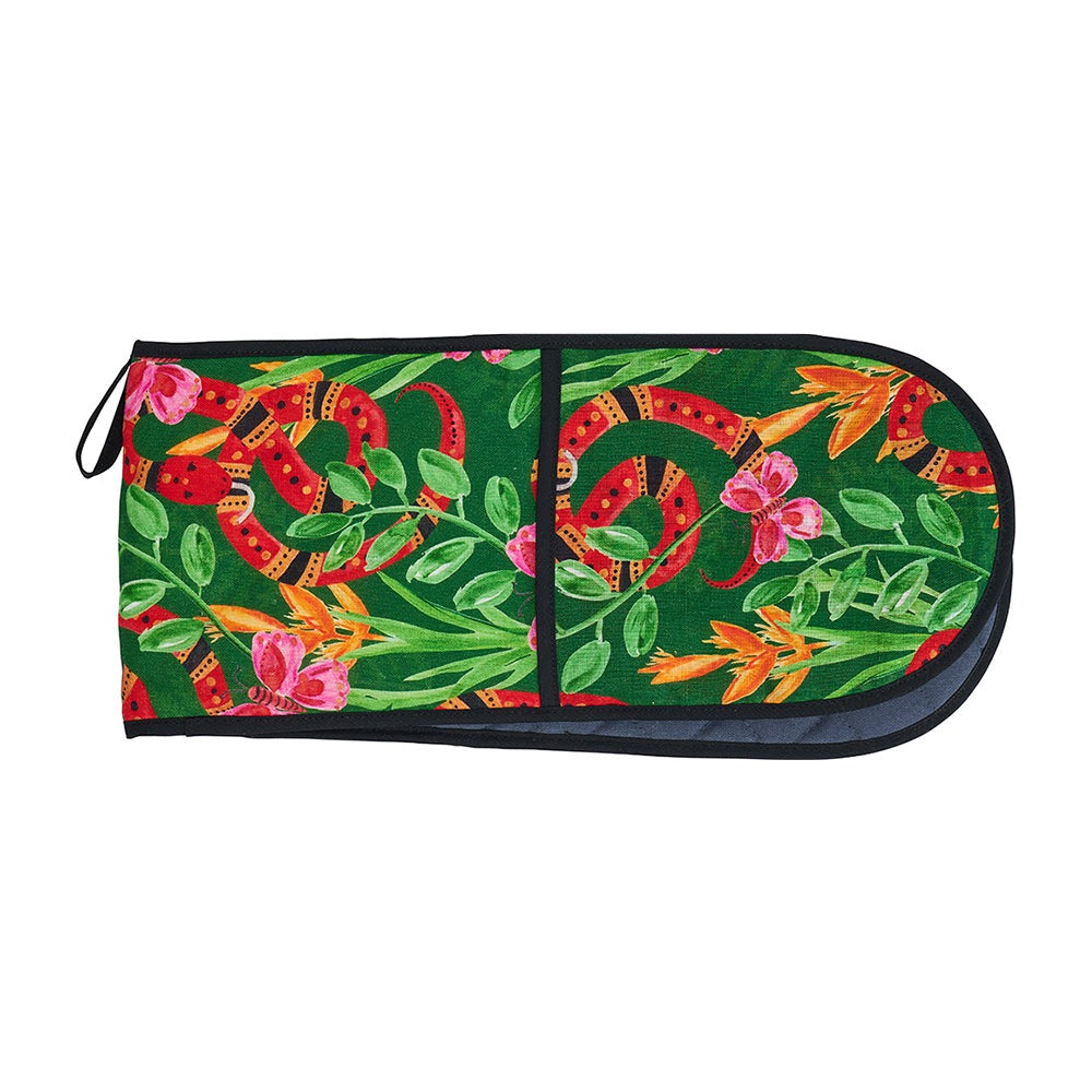 Annabel Trends Linen Double Oven Mitt Jungle Snake