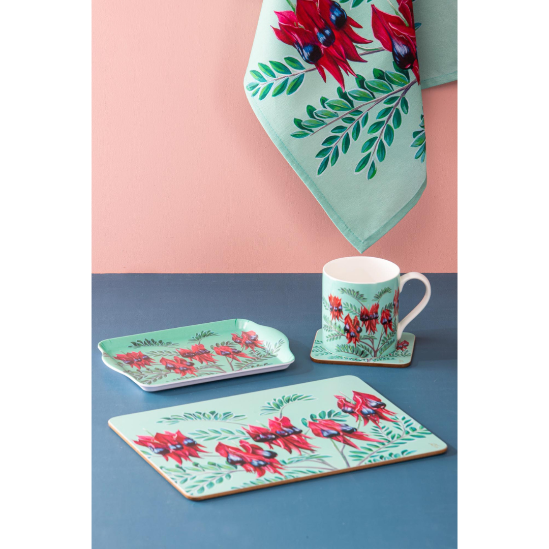 Ashdene Native Flora Sturt's Desert Pea 2pk Kitchen Towel