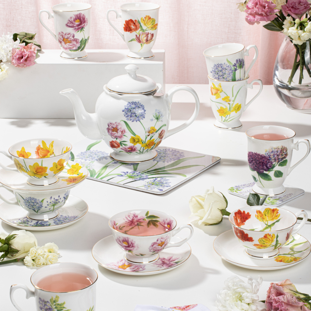 Ashdene Botanical Symphony Parrot Tulip Cup & Saucer
