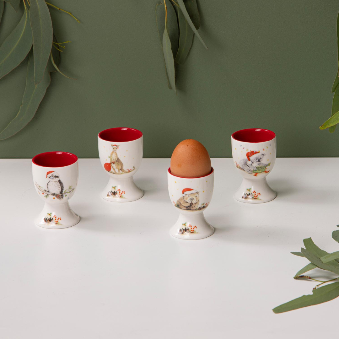 Ashdene Bush Buddies Christmas Assorted Set of 4 Egg Cup
