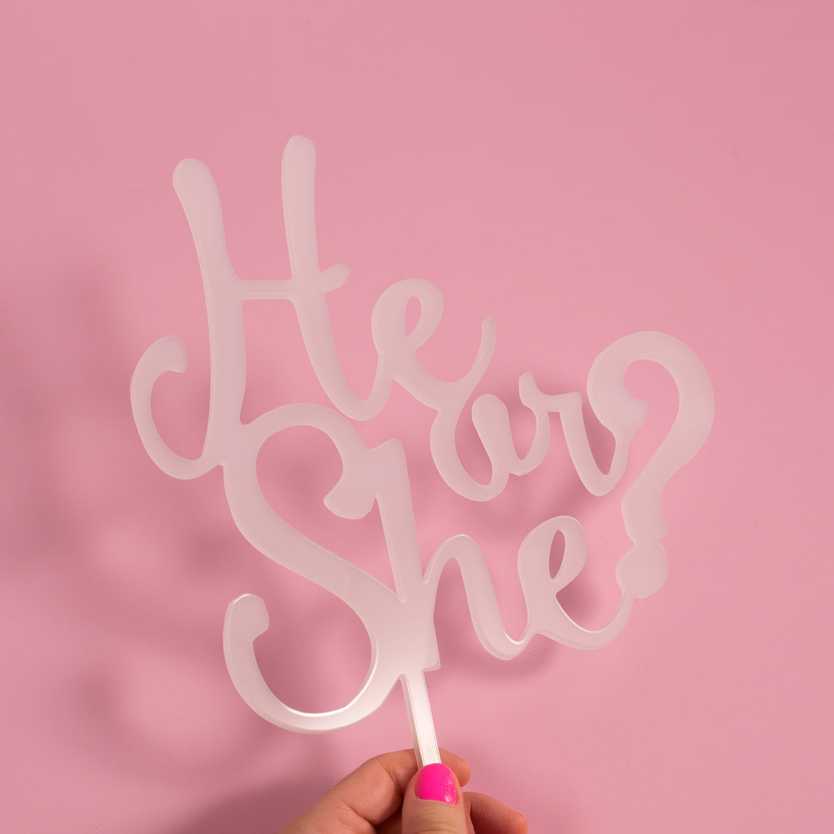 Sugar Crafty He or She Cake Topper Opaque