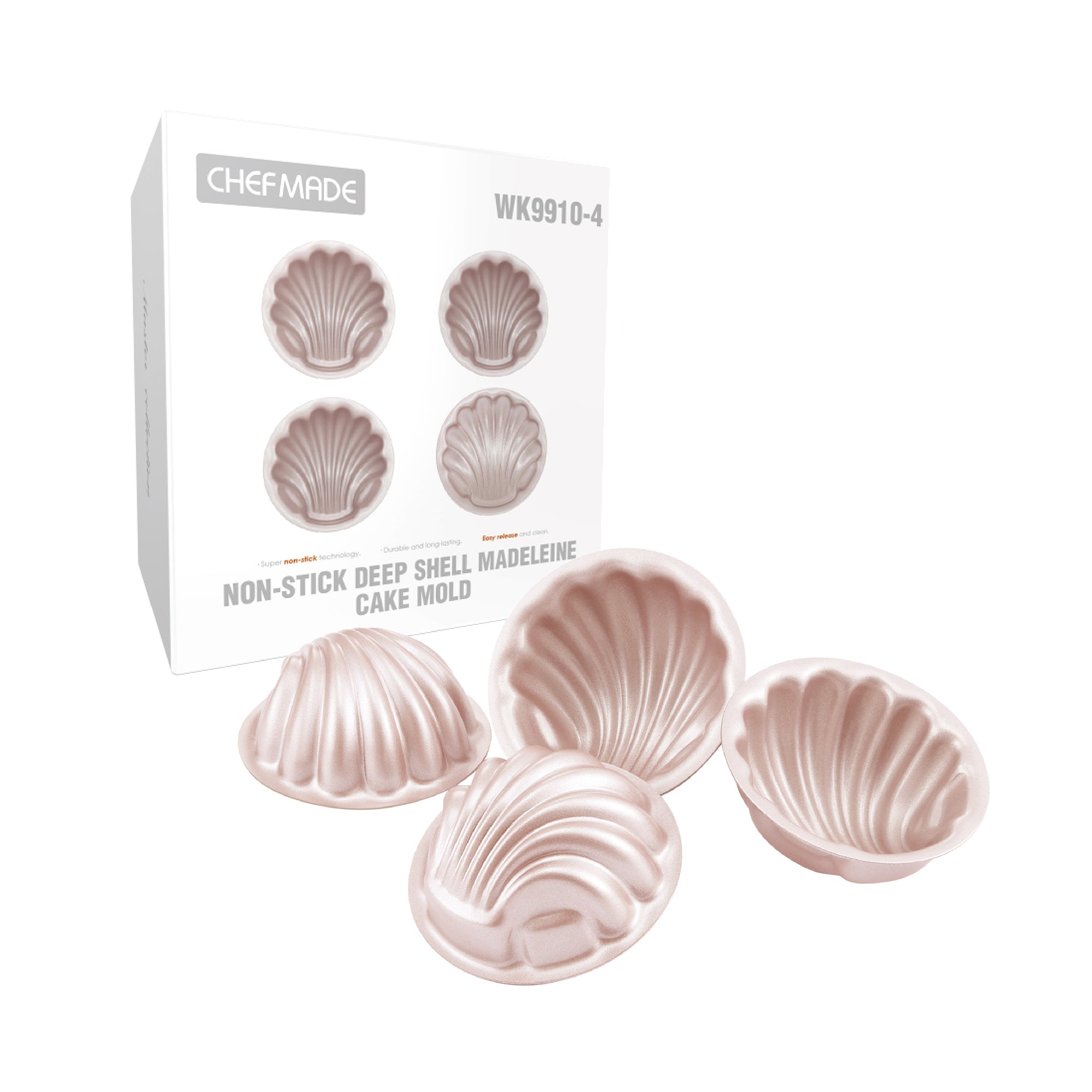 CHEFMADE Mini Madeleine Pan 7.4cm Set of 4 (WK9910-4)