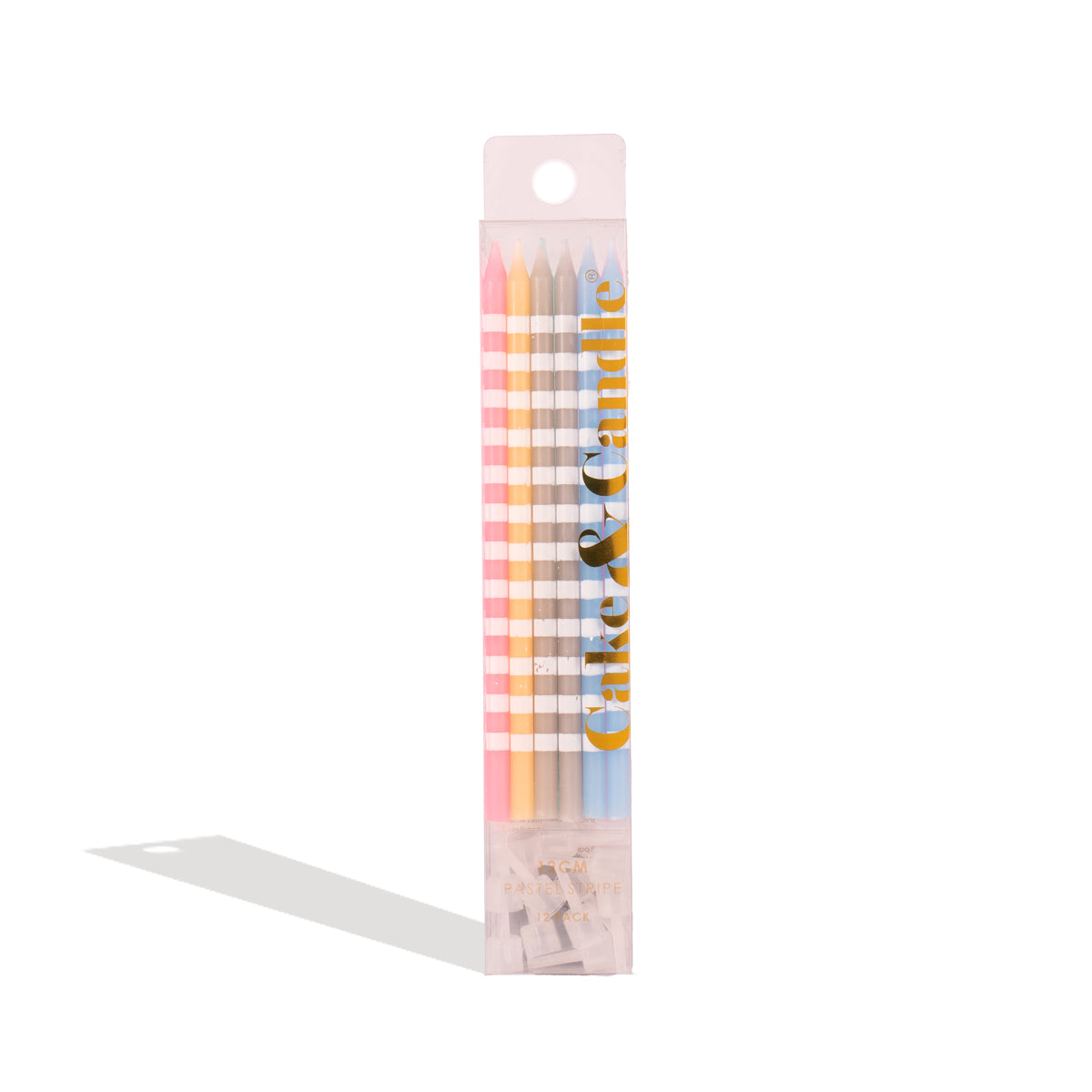 Cake & Candle Pastel Striped Cake Candles 12 Pack