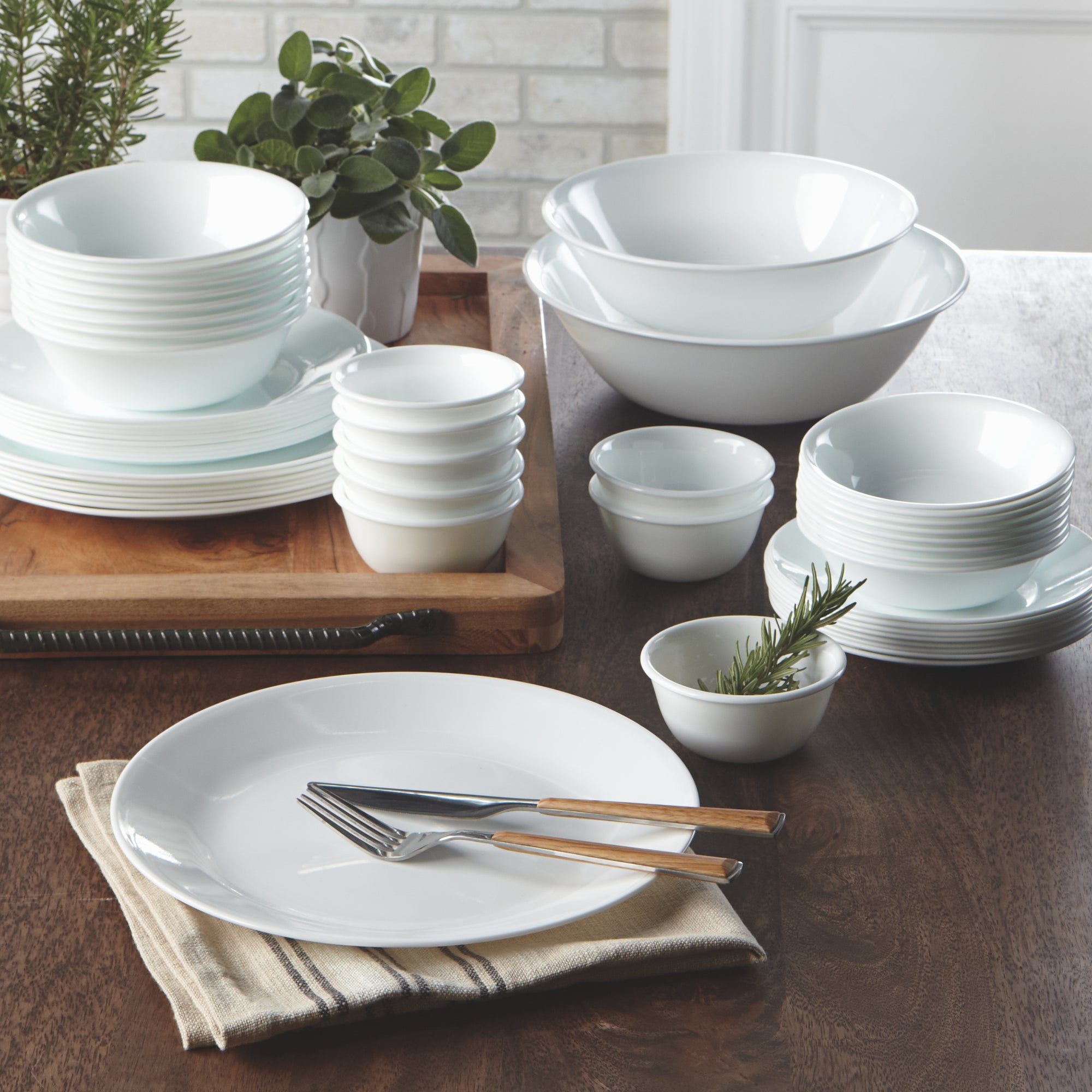 Corelle Winter Frost White 50 Piece Dinner Set