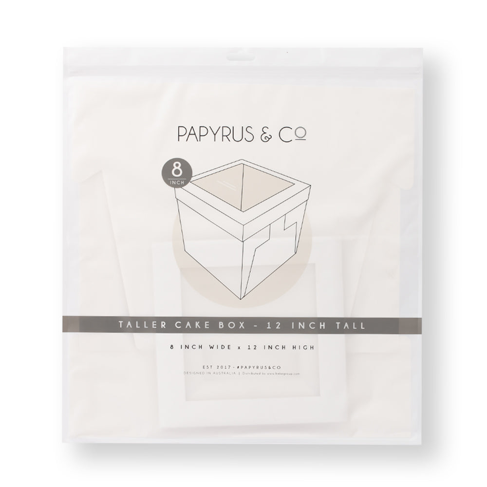 Papyrus Extra Tall Cake Box with Window 8 x 8 x 12in Hangsell