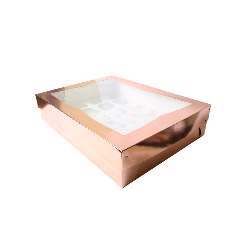 Bake Group Cupcake Box with PVC Window 24 Cupcake Rose Gold