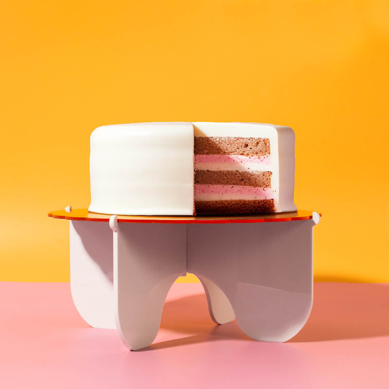 Cake & Candle Plateau Gateau Cake Stand Gold & White 3 Piece