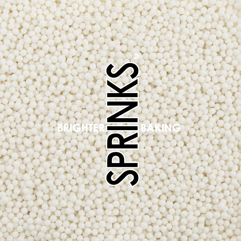 Sprinks Cachous Pearl Beads Matte White 2mm 65g