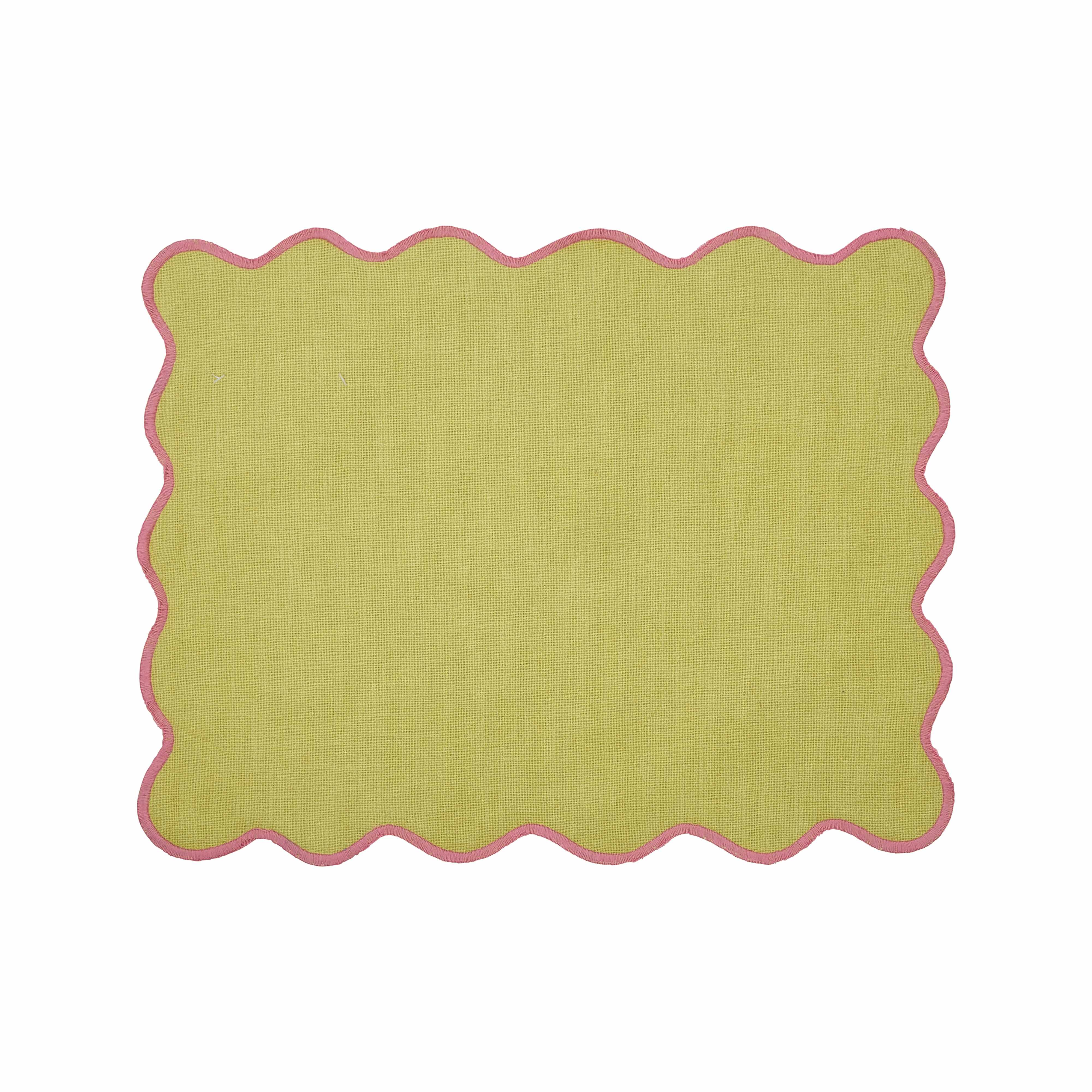 Emporium Neo Scalloped Placemat Lime & Pink