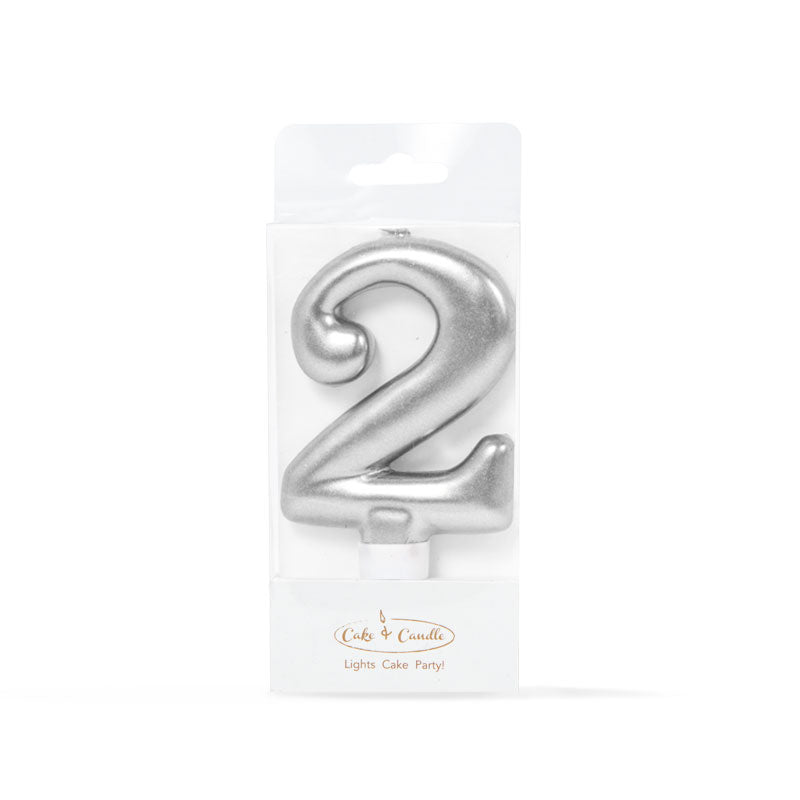 Cake & Candle Candle Number 2 Silver