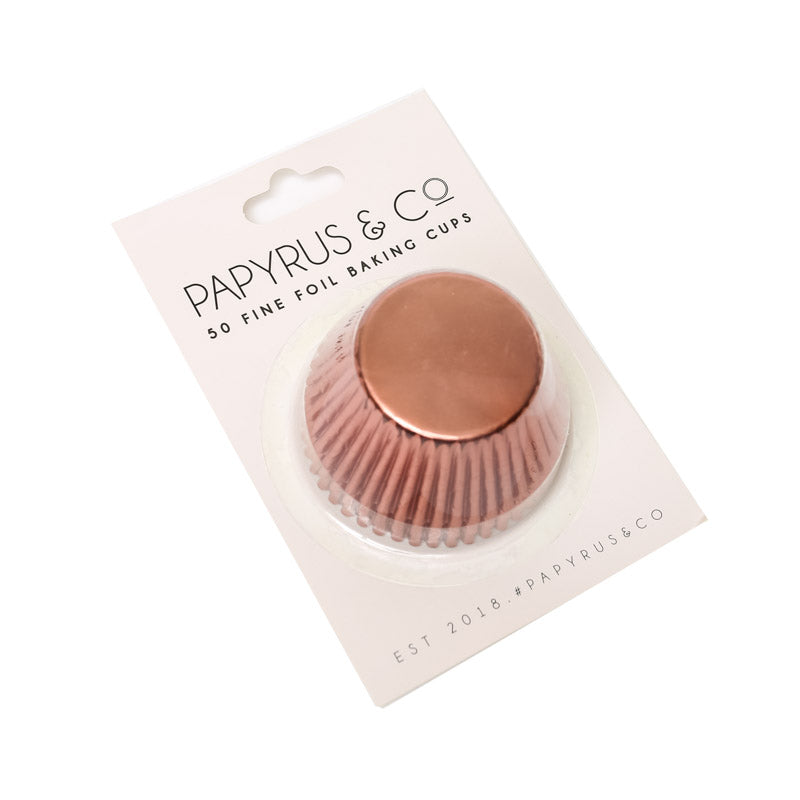 Papyrus Standard Foil Baking Cups Base Rose Gold 50mm 50 Pack