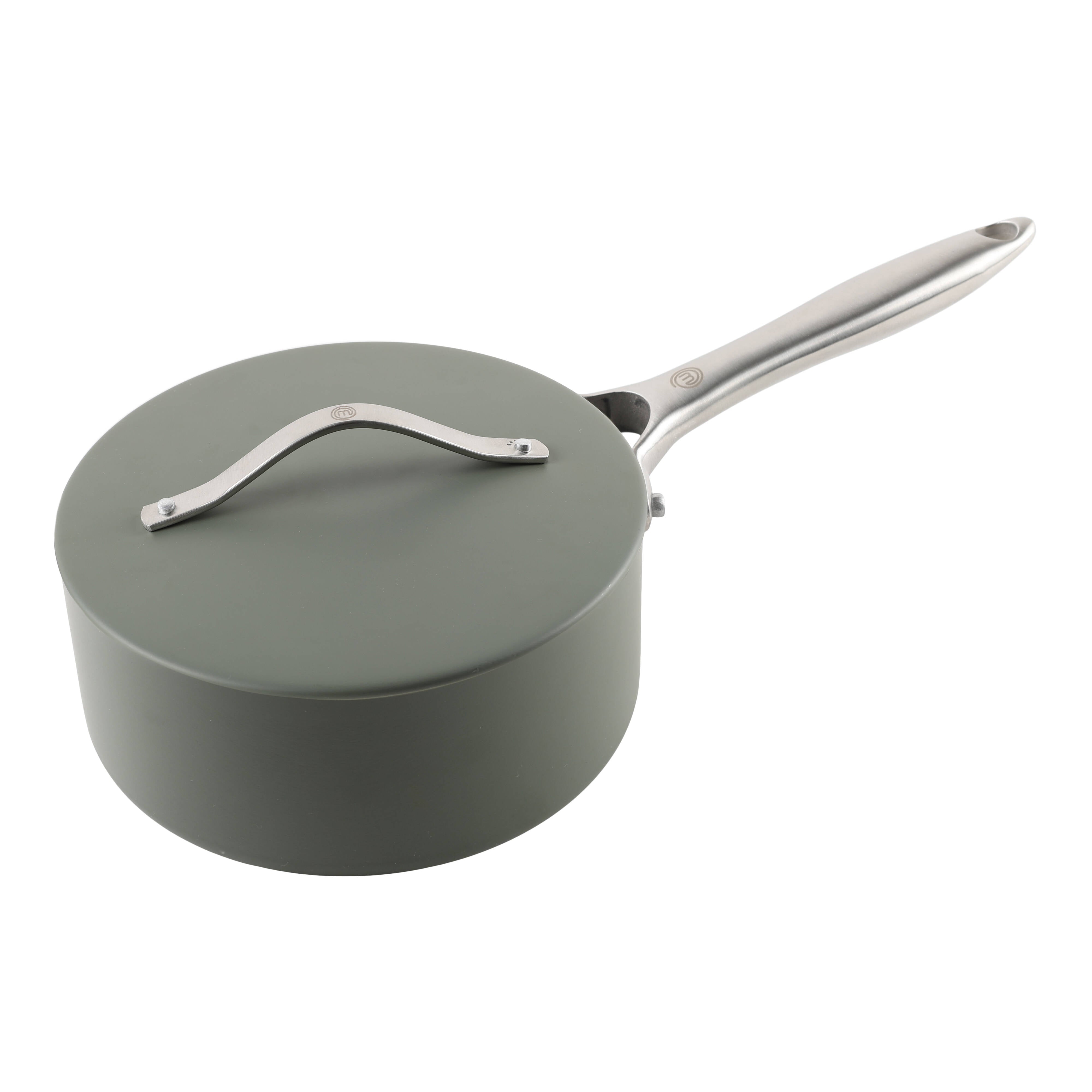 MasterChef Sage Elementa Saucepan with Lid 20cm Sage & Cream
