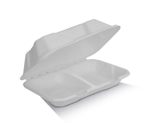 ecoware Sugarcane Clamshell 2 Compartments (Carton of 250)