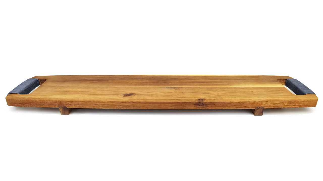 Cerve Acacia Serving Board With Handles - Size: 80 x 20cm