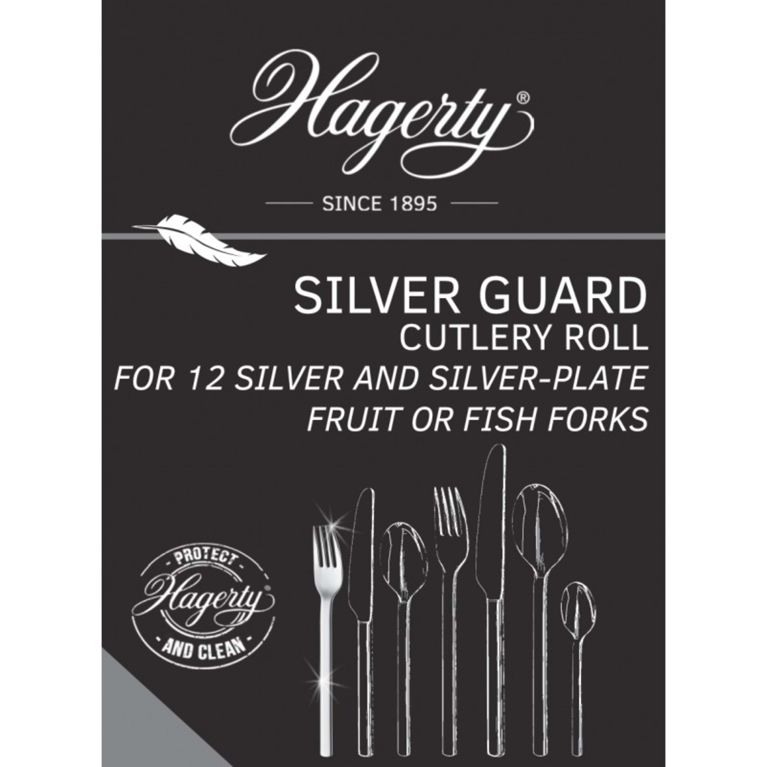 Hagerty Silver Guard Cutlery Roll for 12 Fruit & Fish Forks or Any Item of the Same Size - 41.5x40cm