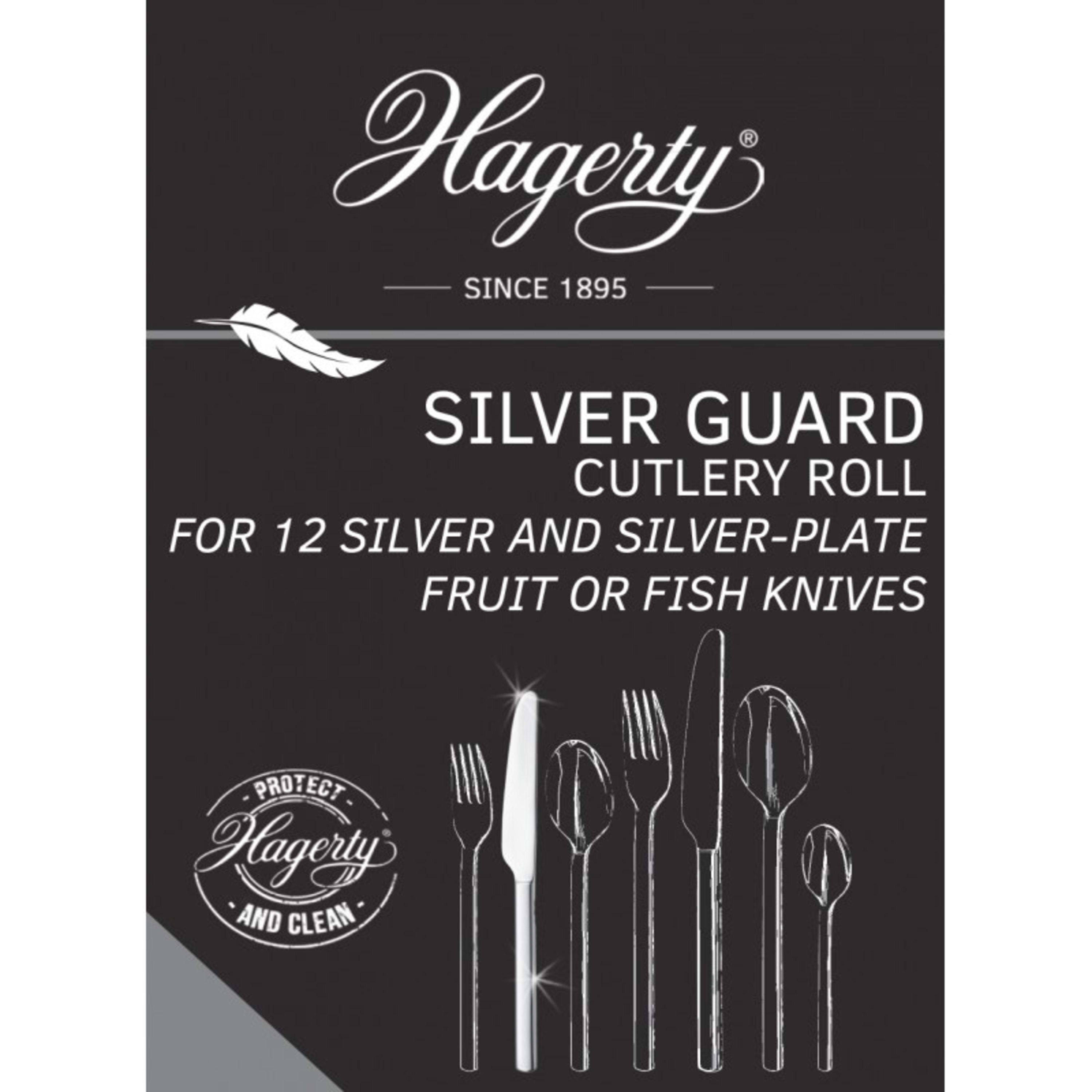 Hagerty Silver Guard Cutlery Roll for 12 Fruit & Fish Knives or Any Item of the Same Size - 43.5x45cm