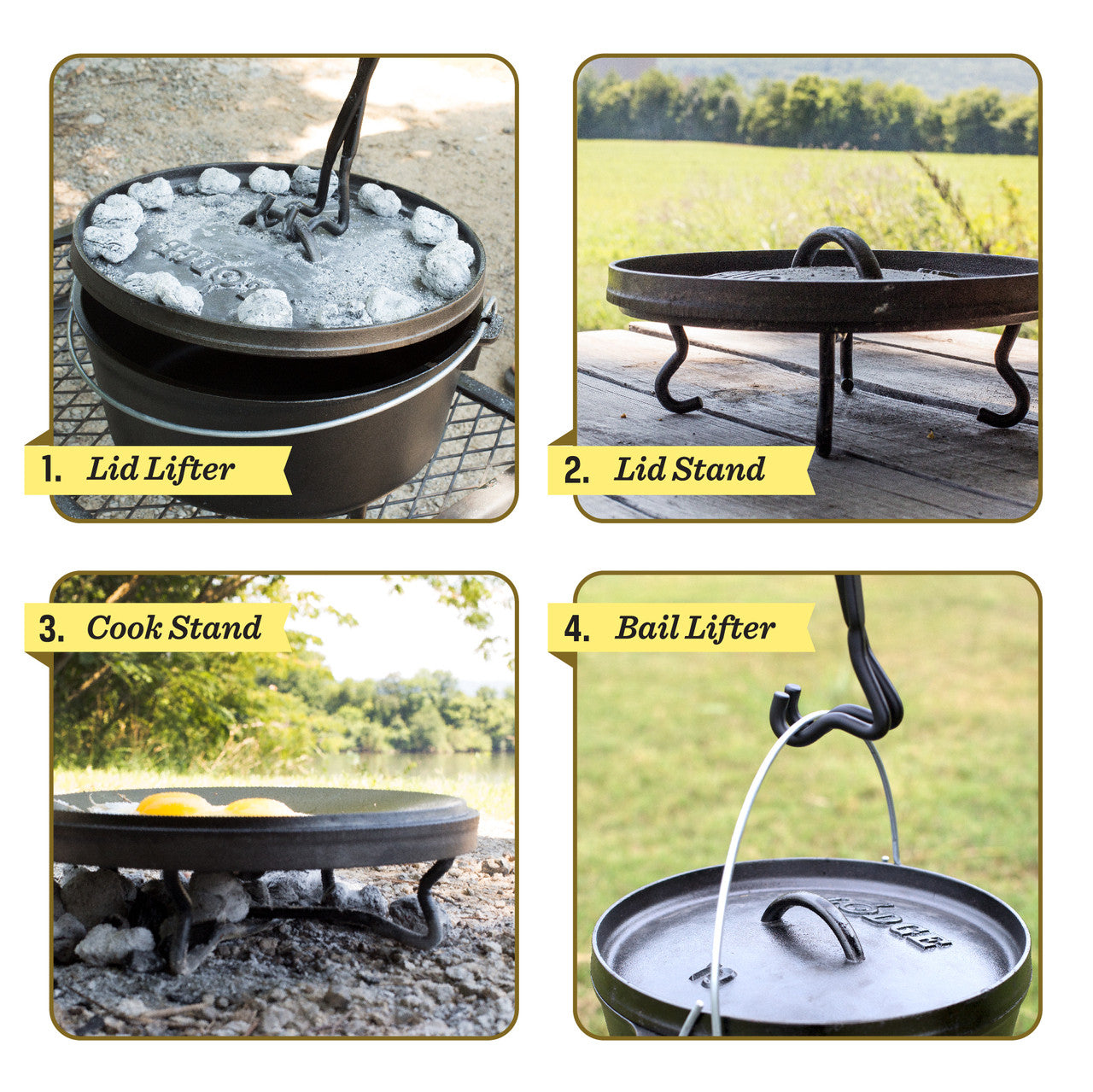 Lodge 4-In-1 Camp Dutch Oven Tool