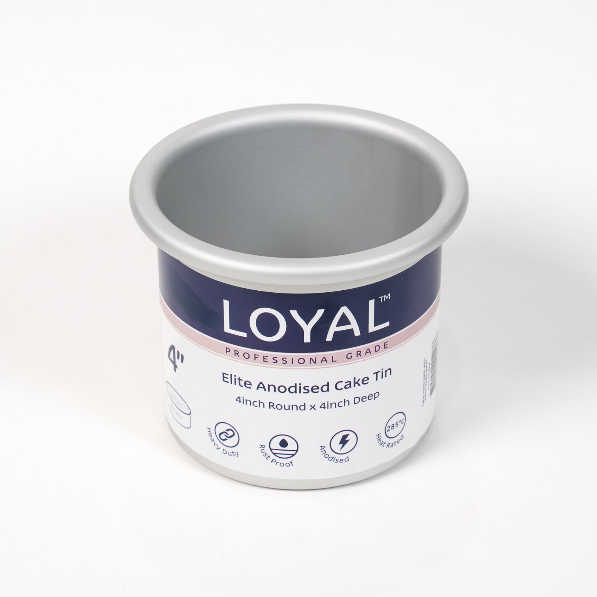 LOYAL Elite Anodised Deep Round Cake Tin 4 Inch