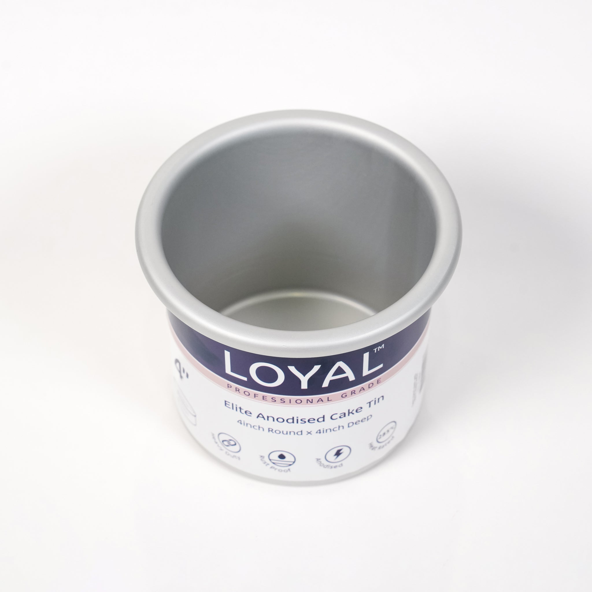 LOYAL Elite Anodised Deep Round Cake Tin 4 Inch