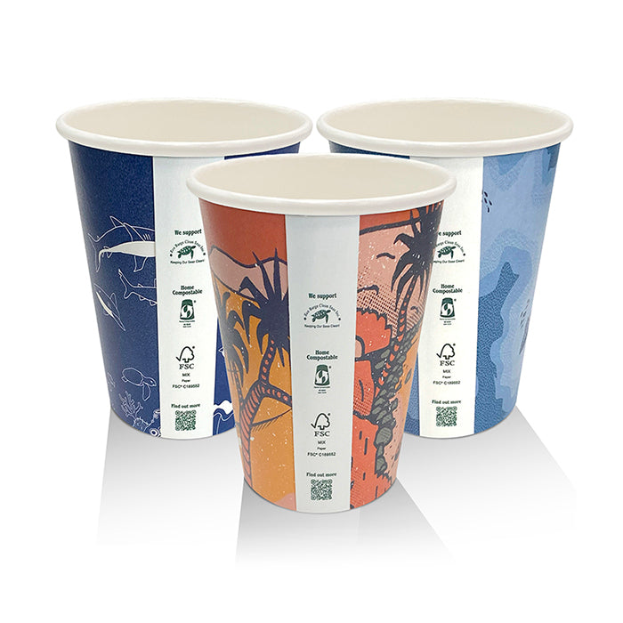 ecoware 12oz Aqueous Coated Single Wall Hot Cup Art Print 90mm (Carton of 1000)