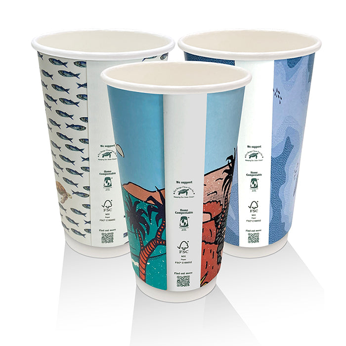 ecoware 16oz Aqueous Coated Double Wall Hot Cup Art Print (Carton of 500)