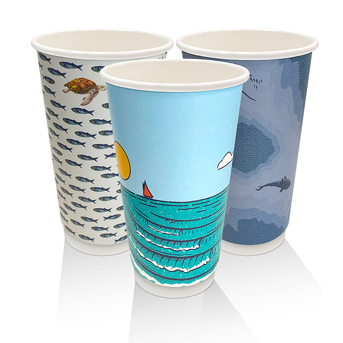 ecoware 16oz Aqueous Coated Double Wall Hot Cup Art Print (Carton of 500)
